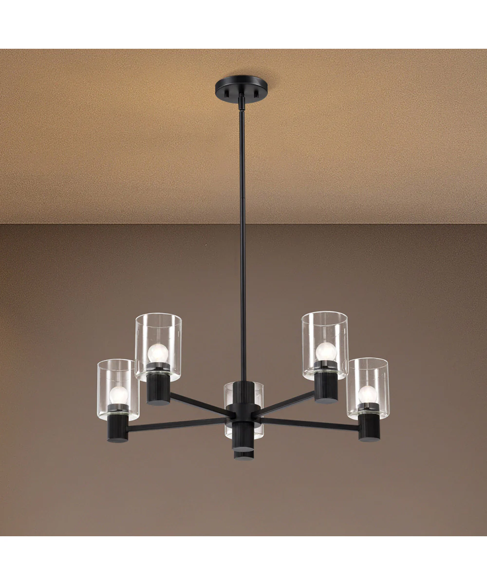 Clarksville 5-Light Chandelier Matte Black - Image 3