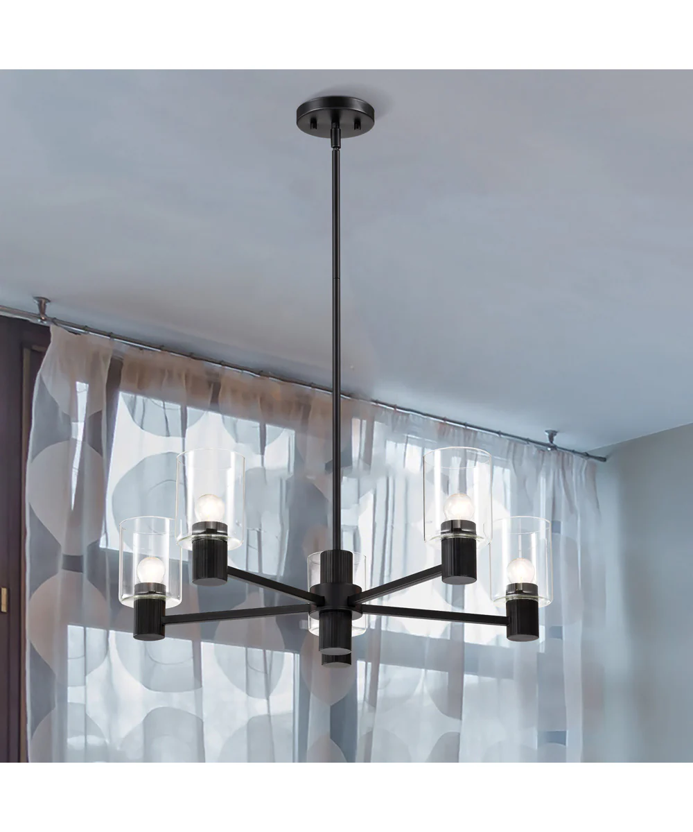 Clarksville 5-Light Chandelier Matte Black - Image 5