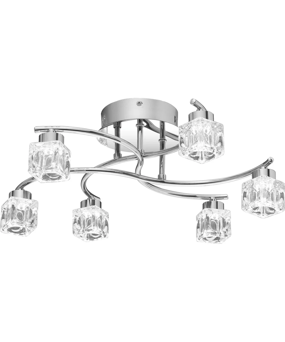 Clear Hollow  Semi Flush Mount Polished Chrome - Image 2