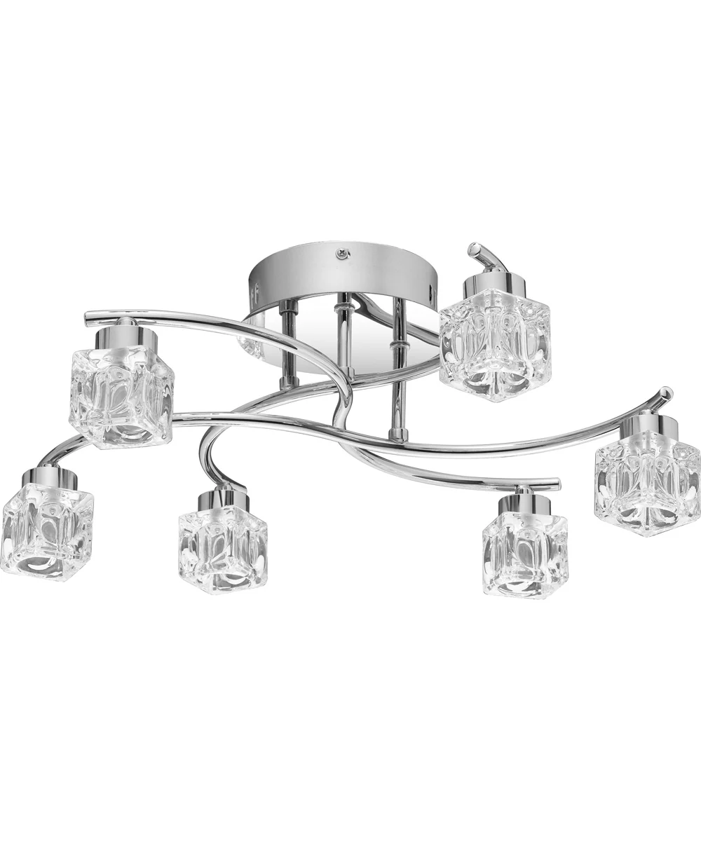 Clear Hollow  Semi Flush Mount Polished Chrome - Image 3