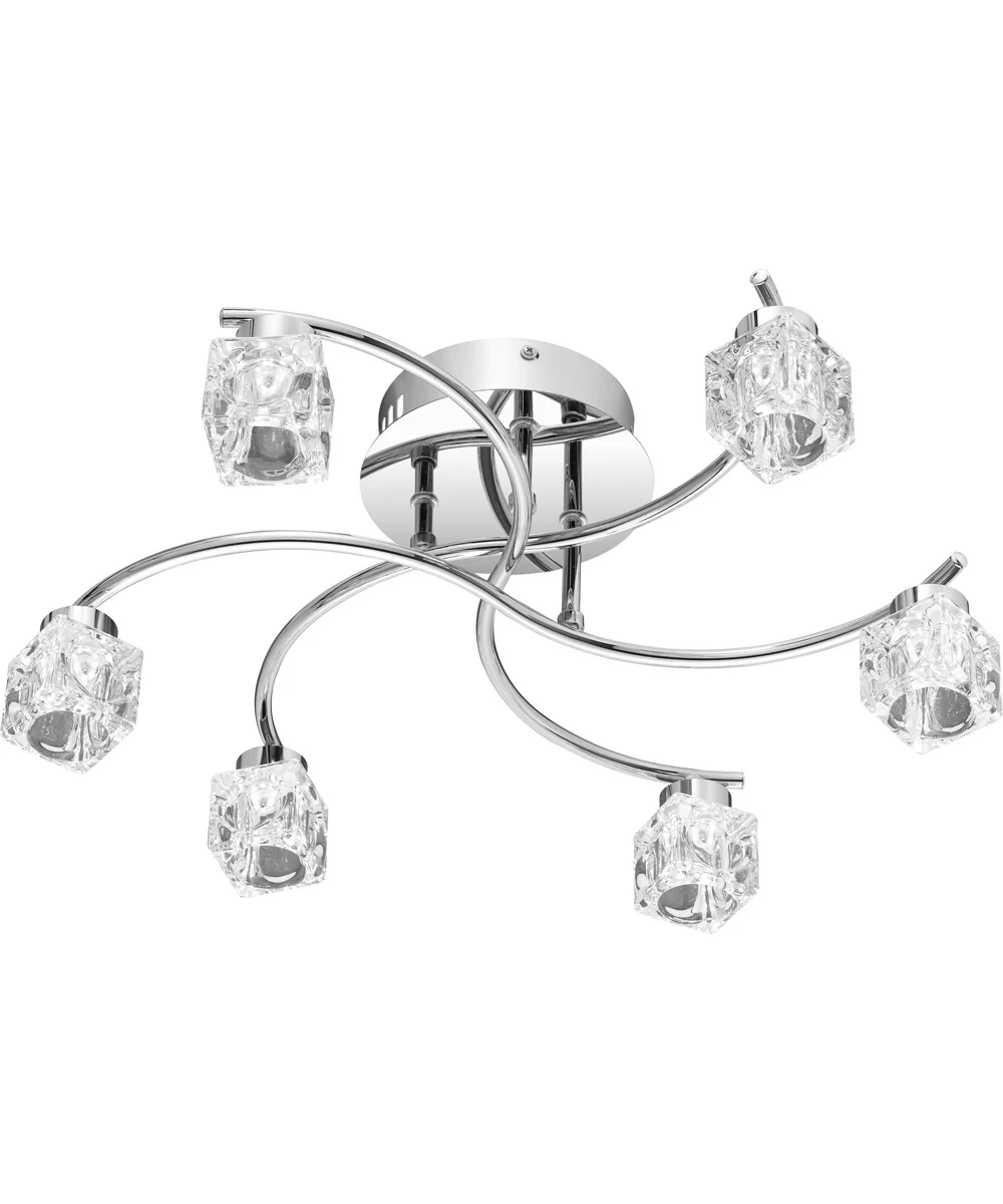 Clear Hollow  Semi Flush Mount Polished Chrome - Image 4