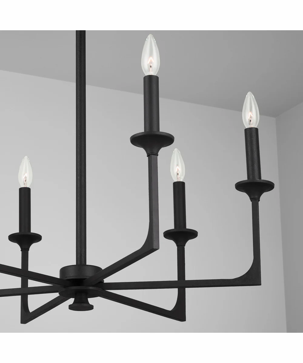 Clint 6-Light Chandelier Black Iron - Image 2