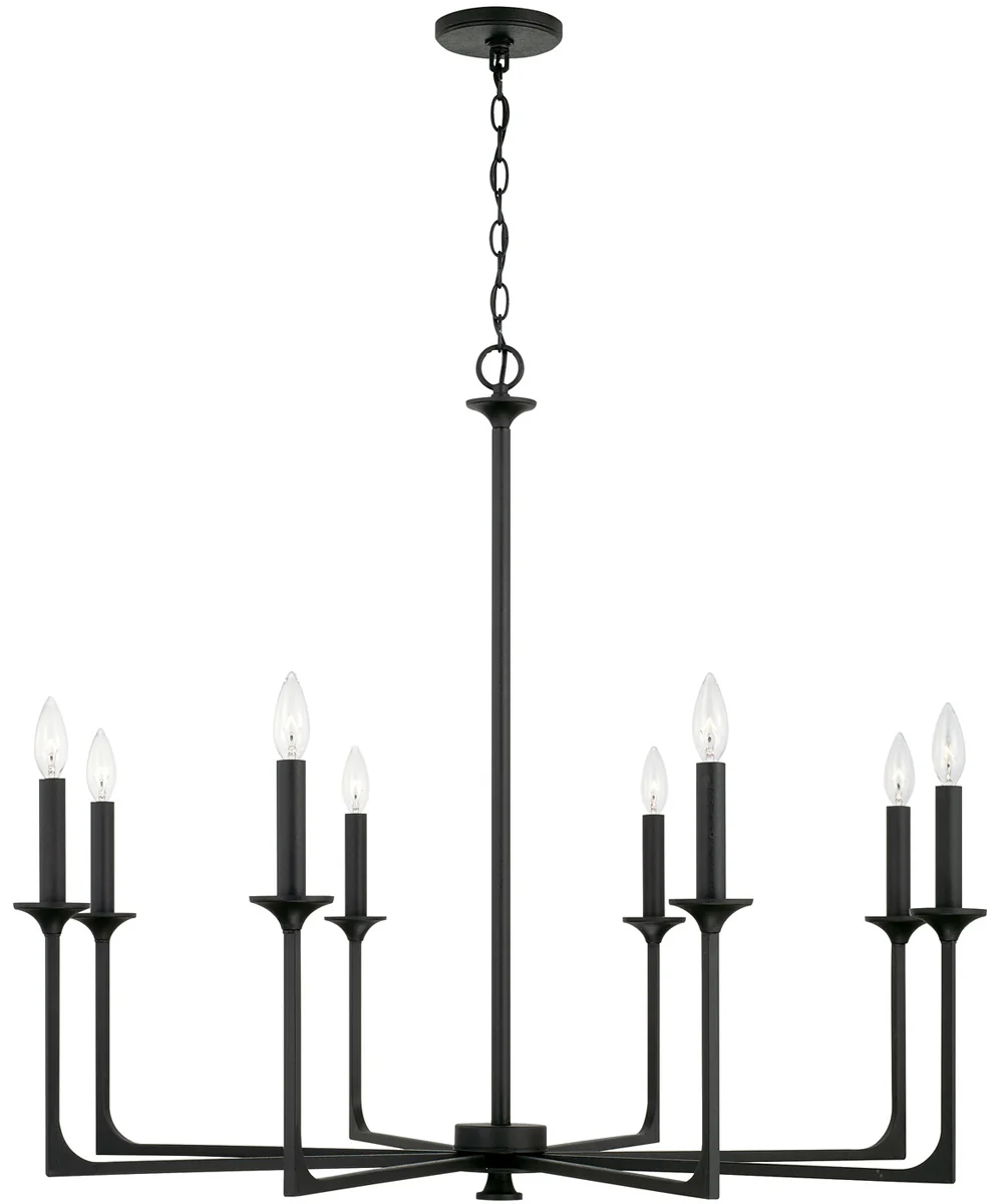 Clint 8-Light Chandelier Black Iron