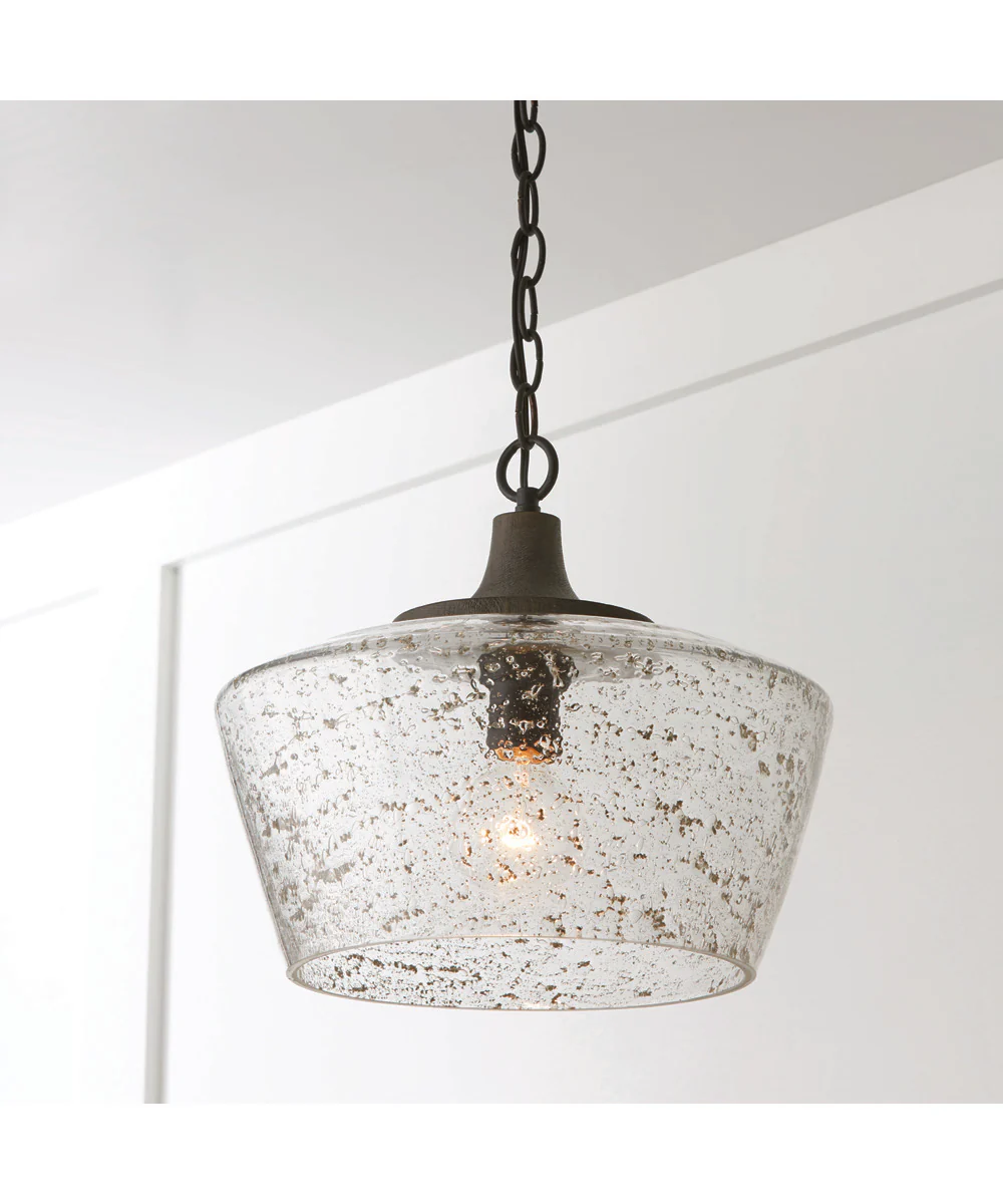 Clive 1-Light Pendant Carbon Grey and Black Iron - Image 2