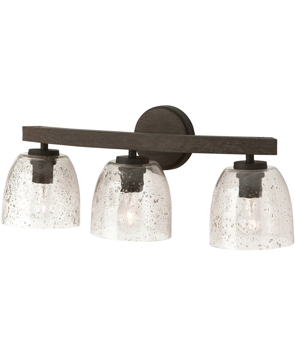 Clive 3-Light Vanity Carbon Grey and Black Iron