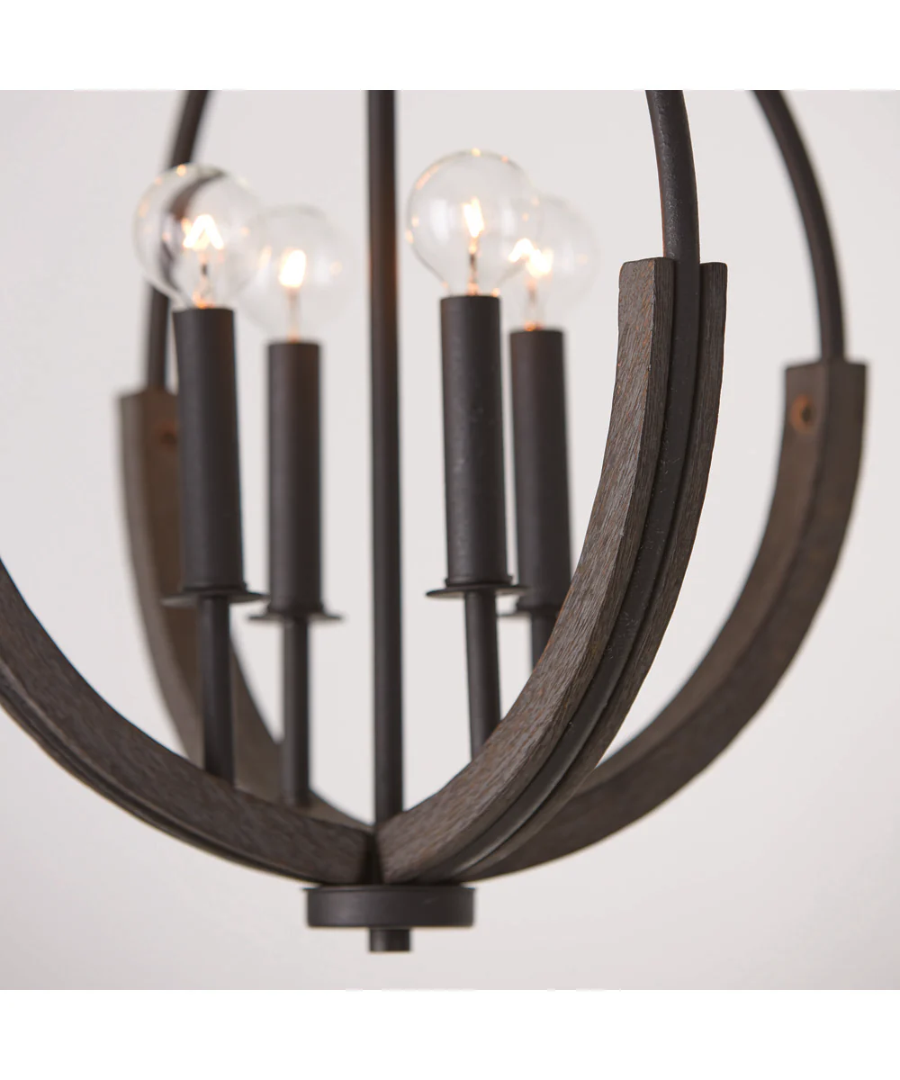 Clive 4-Light Pendant Carbon Grey and Black Iron - Image 3