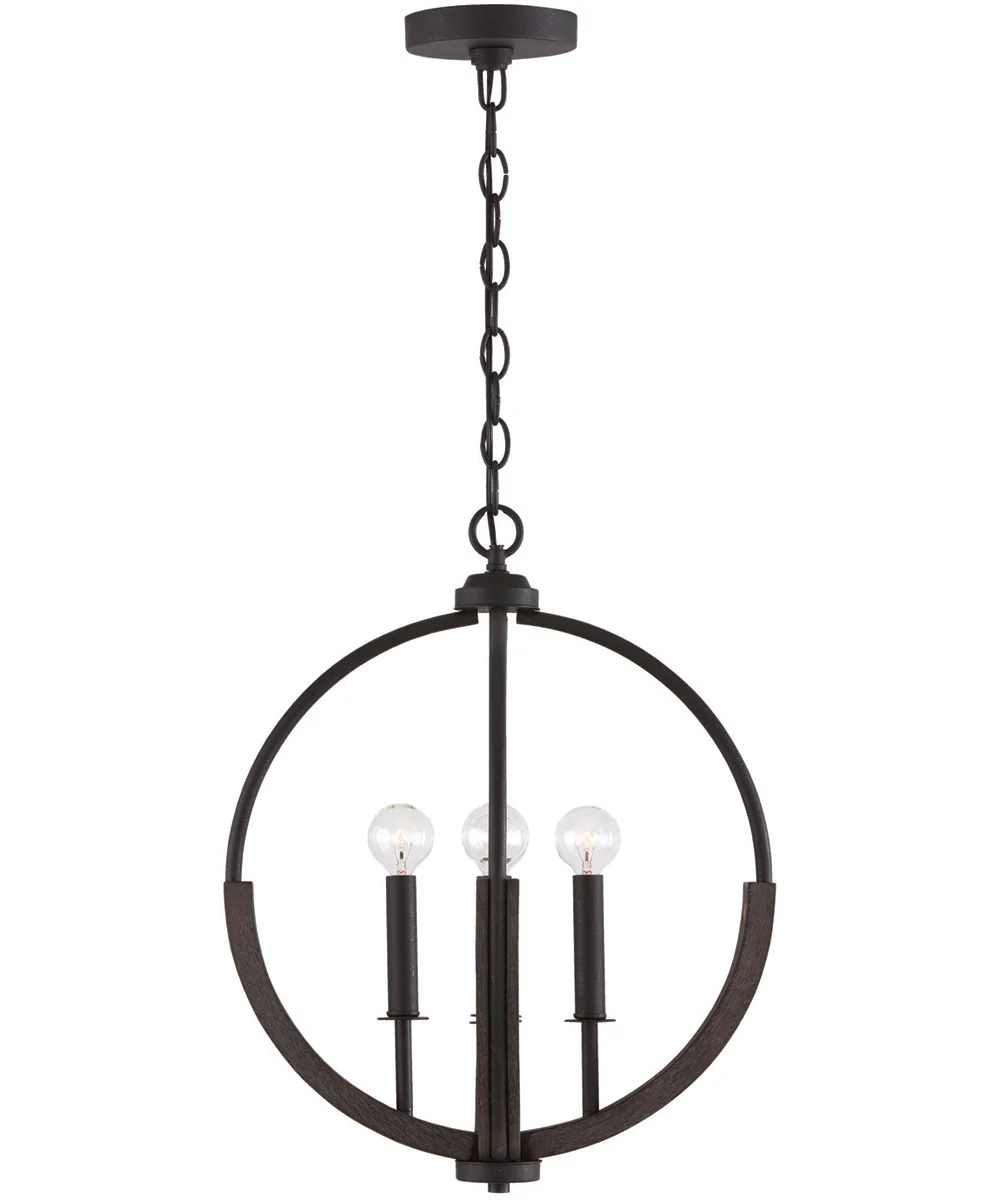 Clive 4-Light Pendant Carbon Grey and Black Iron - Image 4