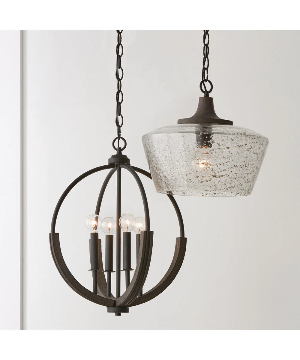 Clive 4-Light Pendant Carbon Grey and Black Iron - Image 5