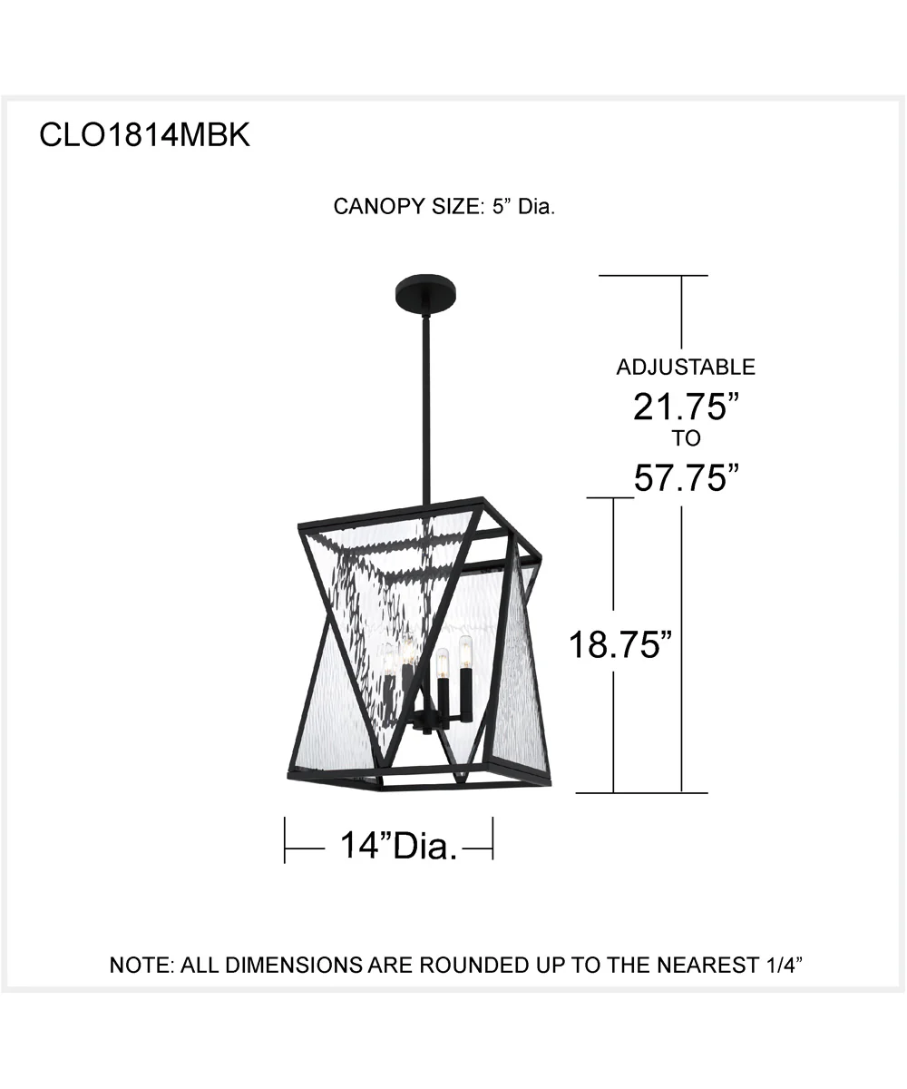 Clovis 4-light Pendant Matte Black - Image 4