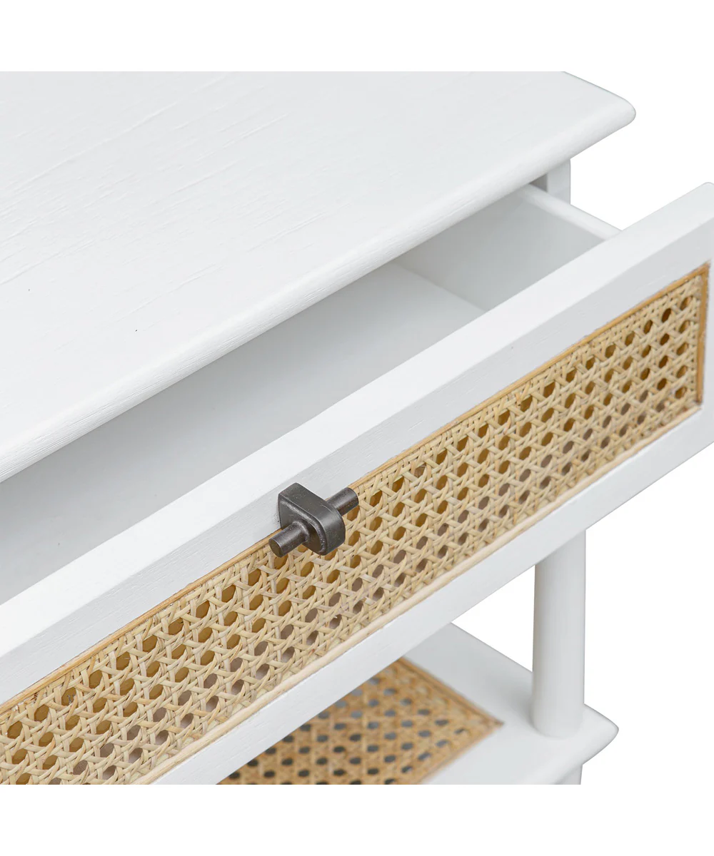 Coast White Rattan Side Table - Image 2