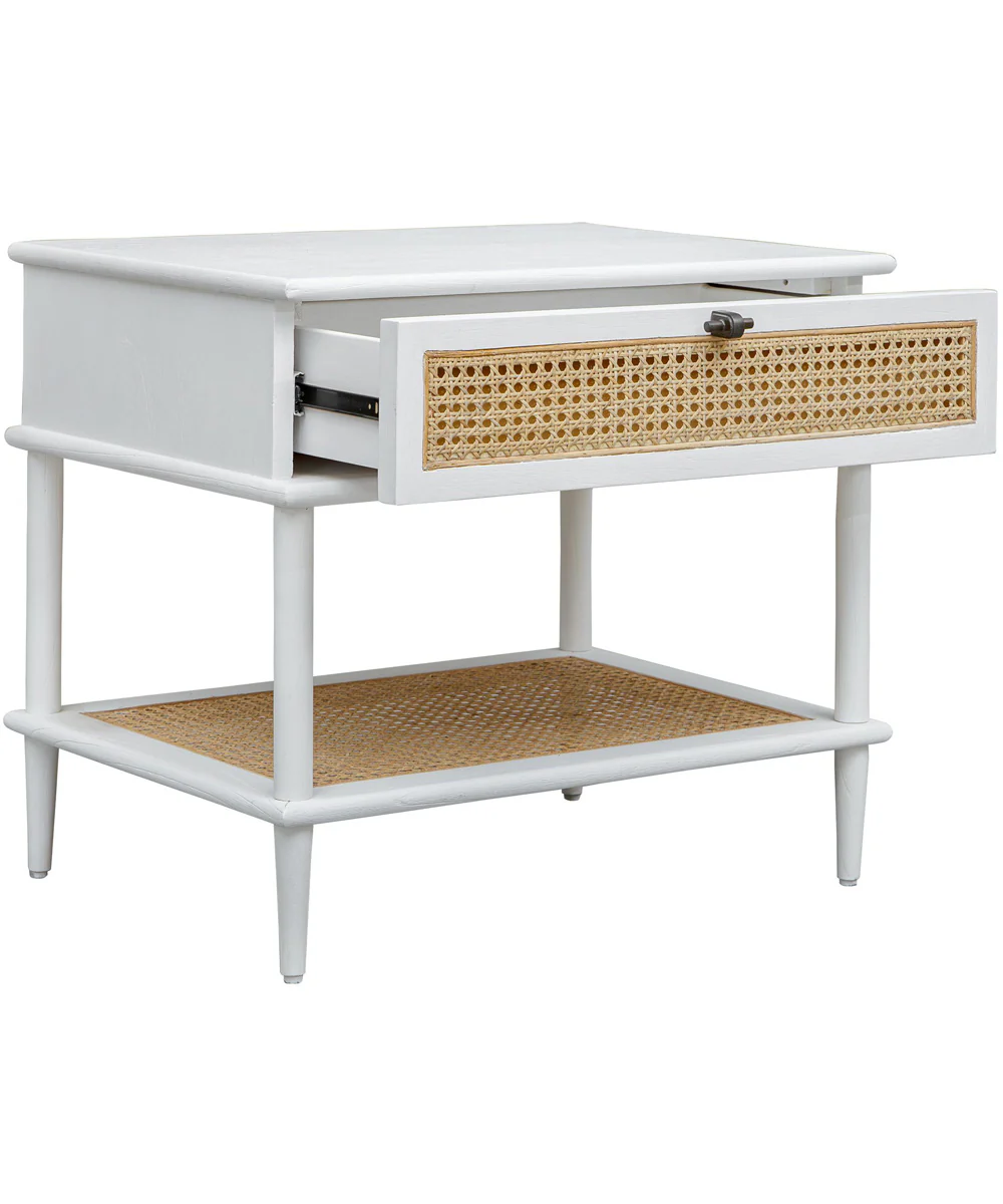 Coast White Rattan Side Table - Image 3