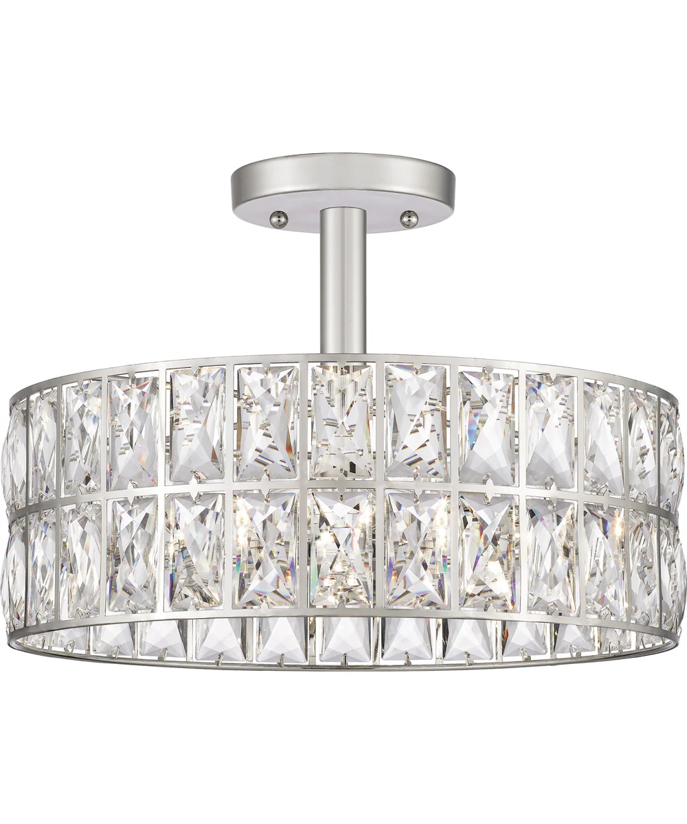 Coffman 3-light Semi Flush Mount Polished Nickel