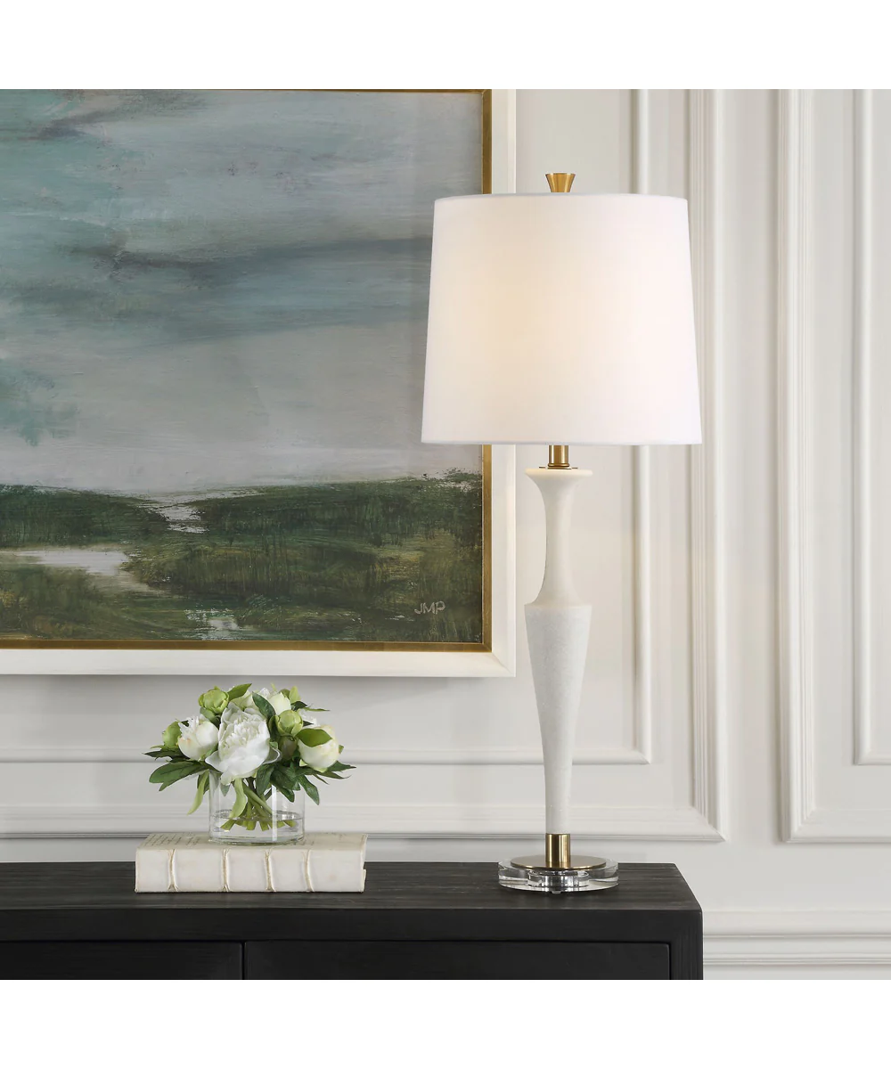 Colette White Stone Table Lamp - Image 2
