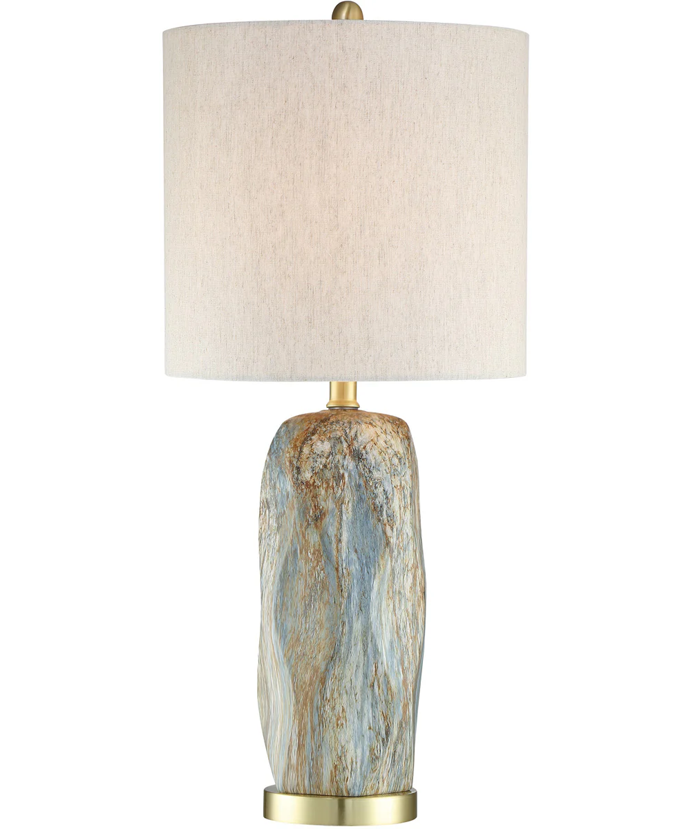 Coliseo 1-Light Table Lamp Slate Ceramichrome/ Linen Fabric Shade