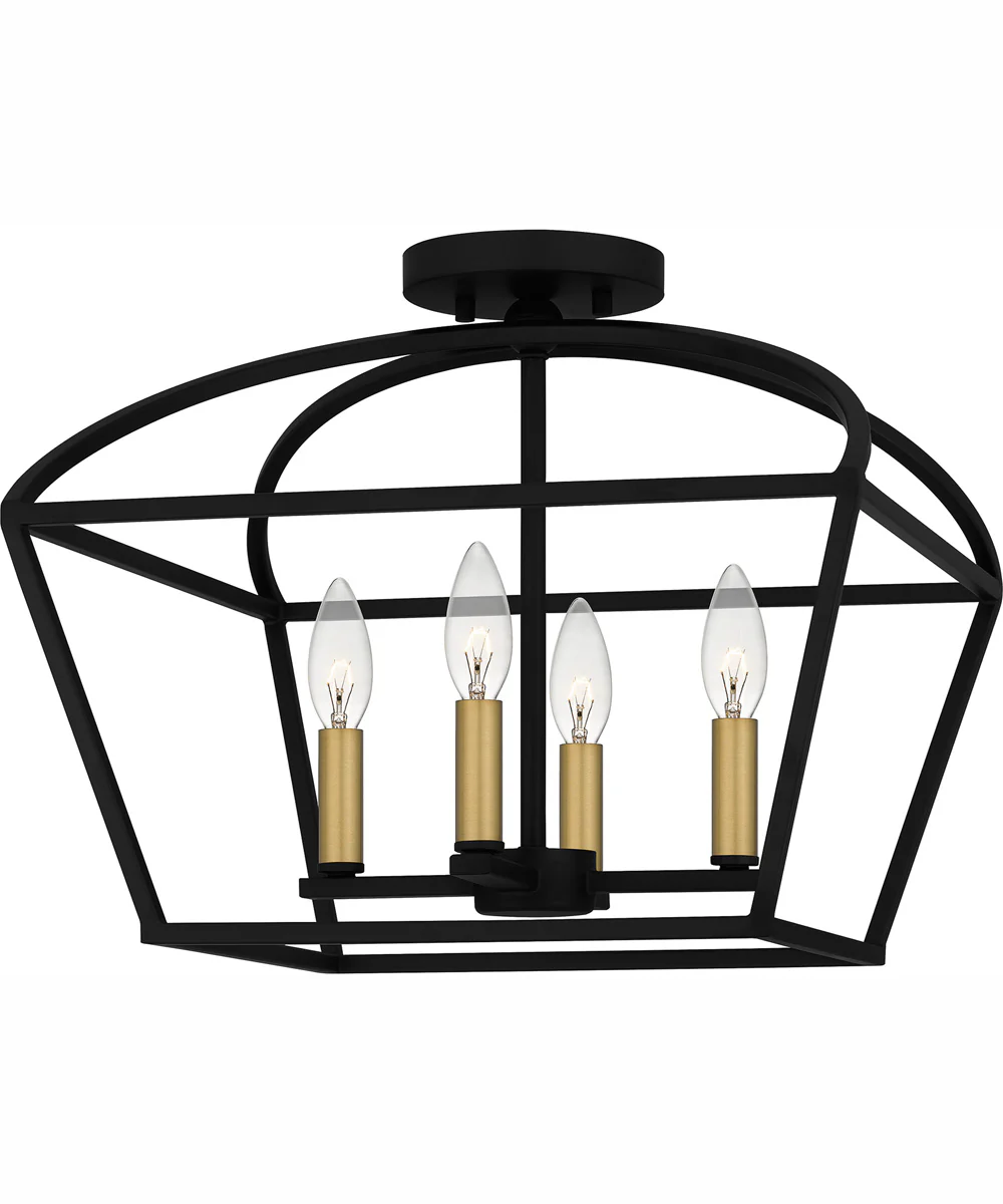 Concho Bay Medium 4-light Semi Flush Mount Matte Black - Image 2