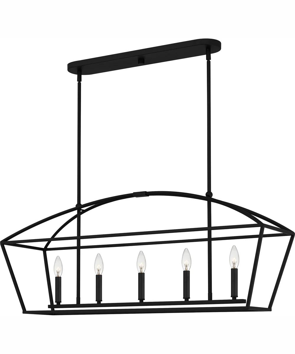 Concho Bay Medium 5-light Island Light Matte Black - Image 7