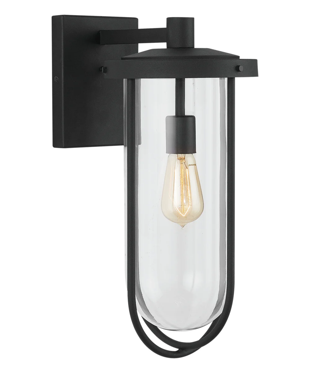 Corbin 1-Light Outdoor Wall Mount Rain or Shine - Black with Clear Glass - Image 5