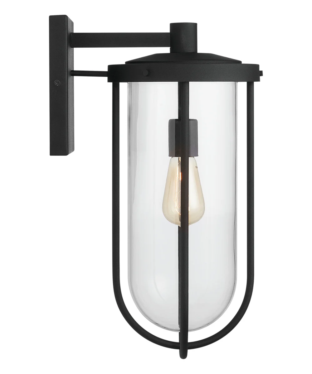 Corbin 1-Light Outdoor Wall Mount Rain or Shine - Black with Clear Glass - Image 6