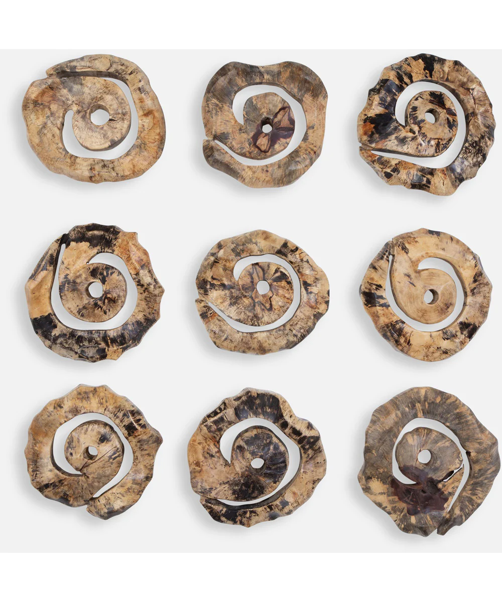 Corkscrew Wood Wall Decor Set/9