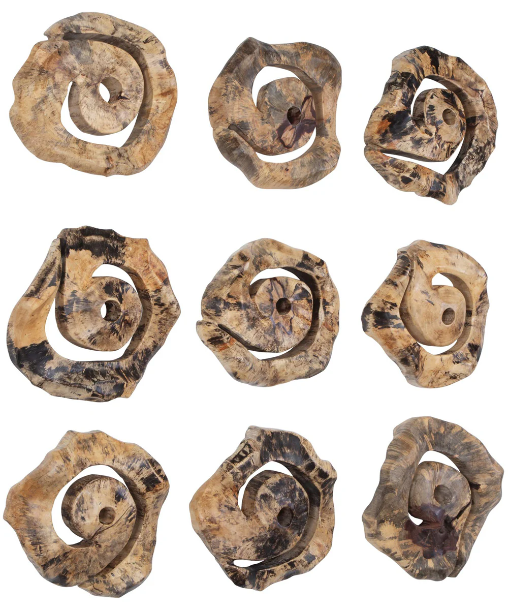 Corkscrew Wood Wall Decor Set/9 - Image 2