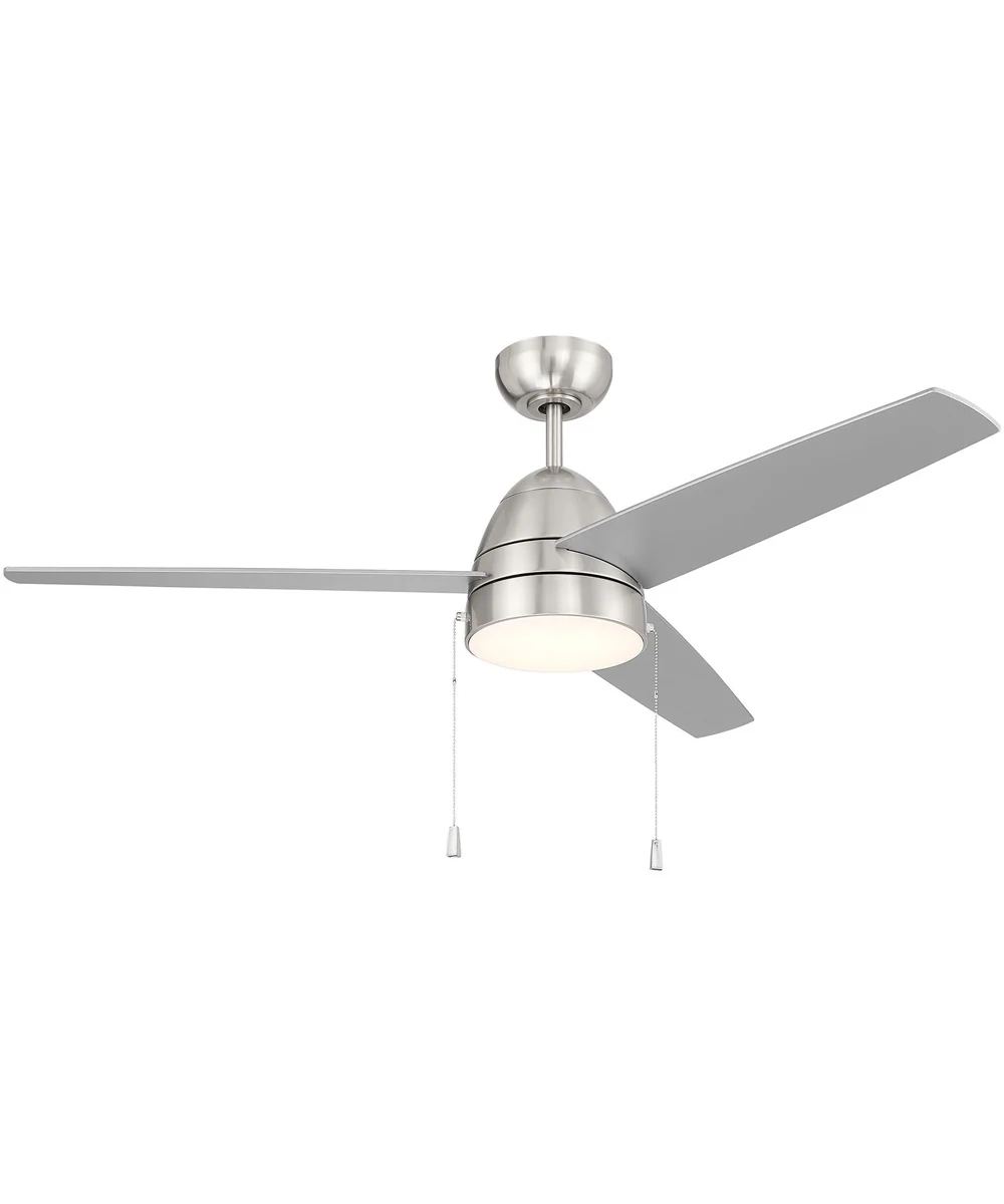 Cozy 52" 3-Blade Ceiling Fan 1-Light Fan Brushed Polished Nickel - Image 3
