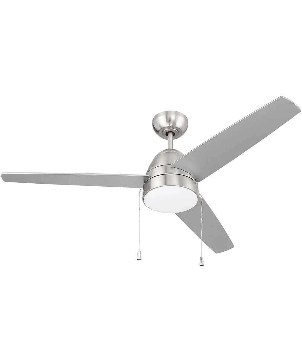 Cozy 52" 3-Blade Ceiling Fan 1-Light Fan Brushed Polished Nickel - Image 8