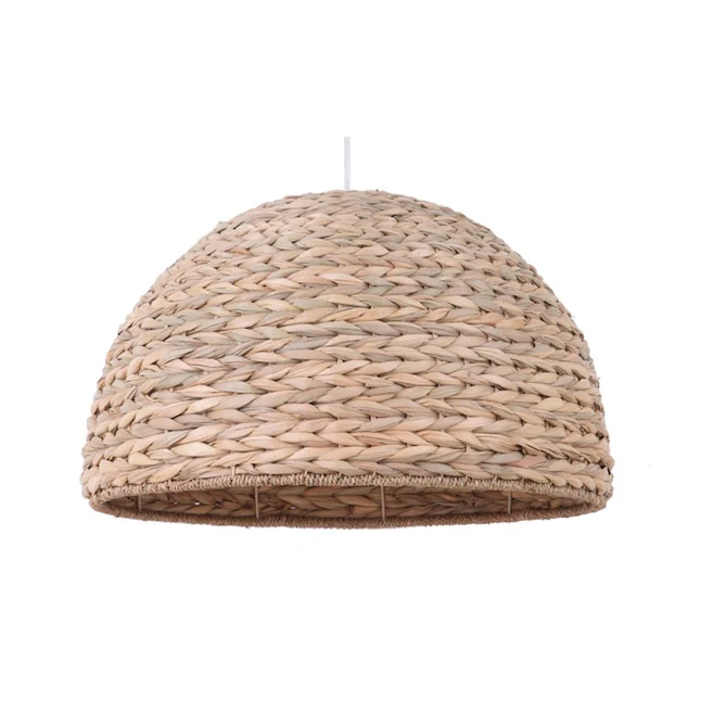 1-Light Plug In Swag Pendant Natural Woven Wicker, 22"w - Image 4