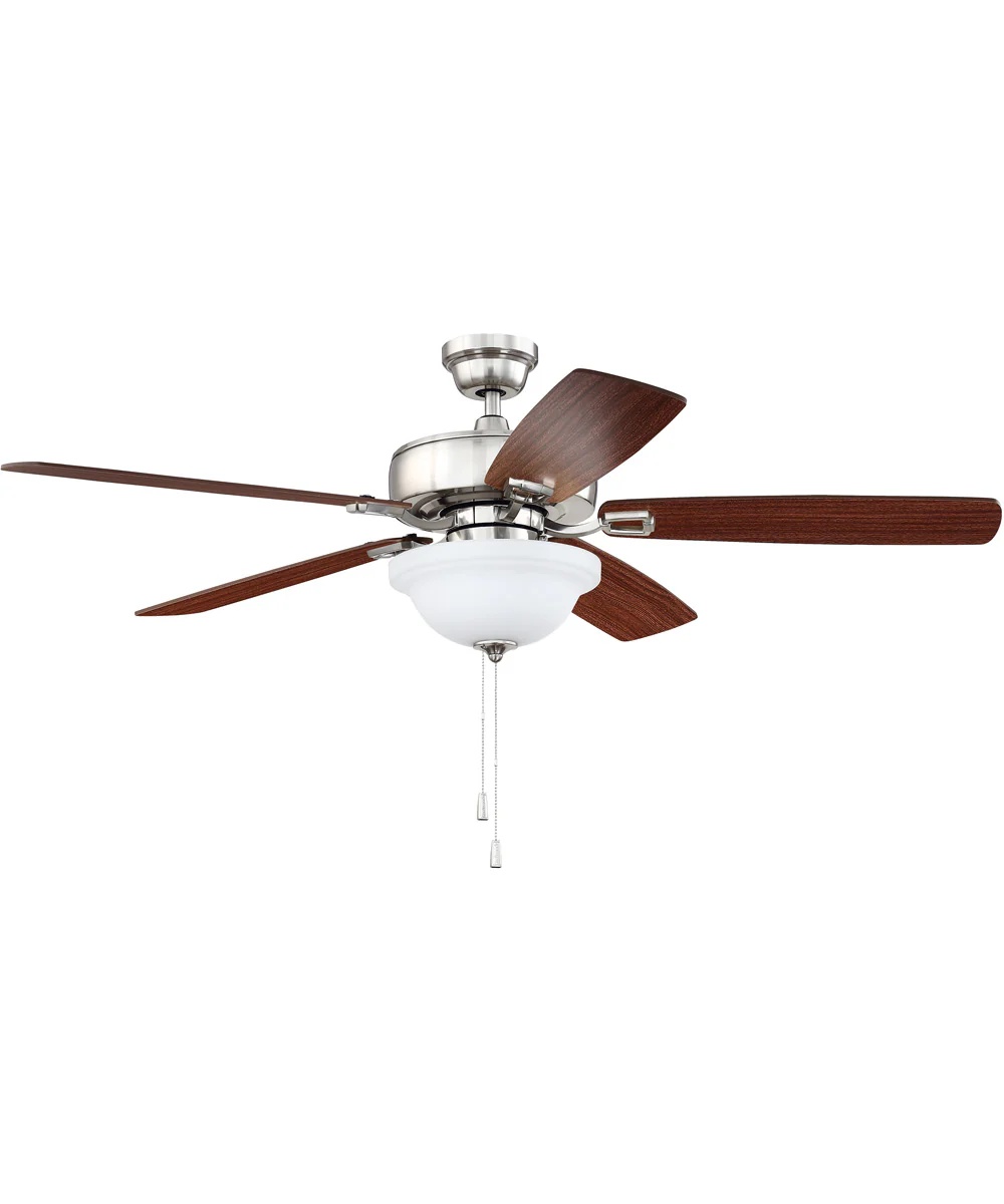 52" Twist N Click w/ 1 Light 3-Light LED Ceiling Fan (Blades Included) Brushed Polished Nickel
