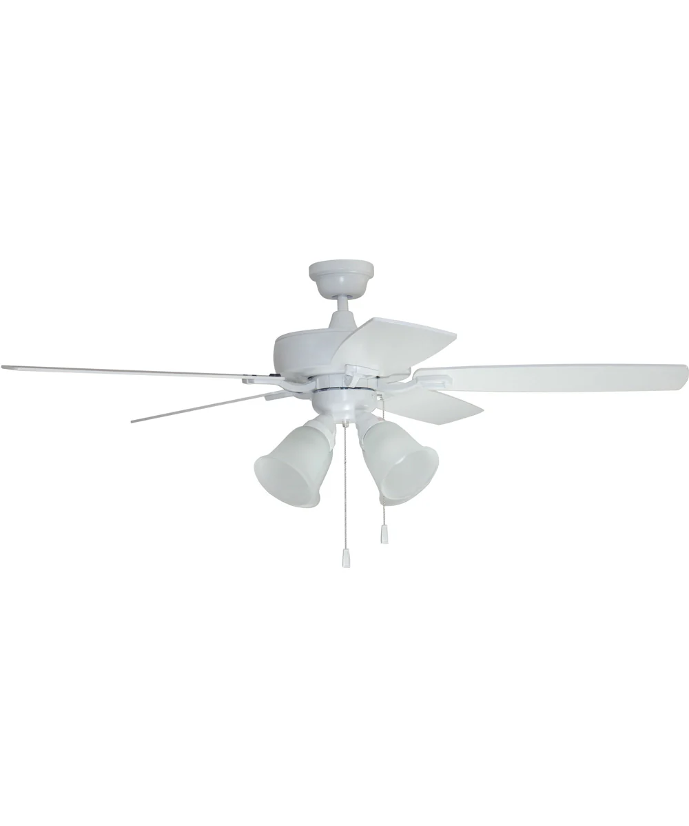 52" Twist N Click w/ 4 Light 4-Light LED Ceiling Fan (Blades Included) White