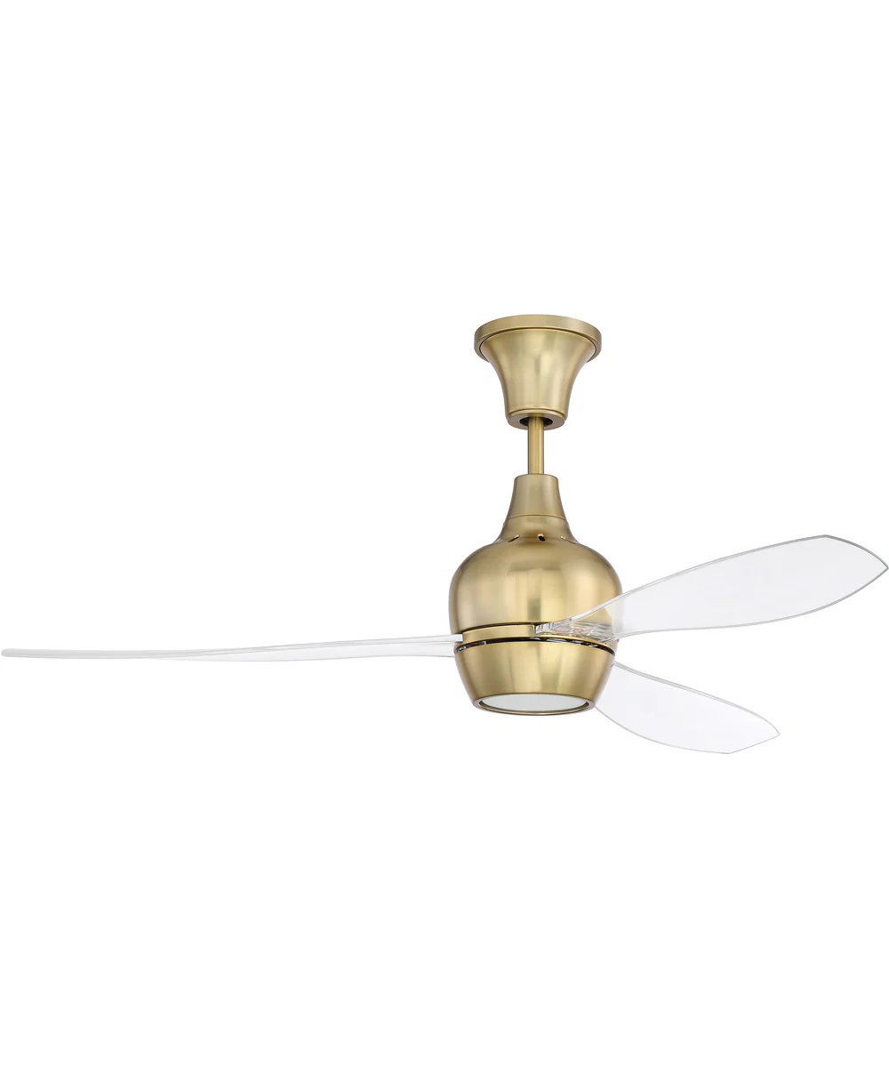 52" Bordeaux Remote 1-Light LED Ceiling Fan (Blades Included) Satin Brass