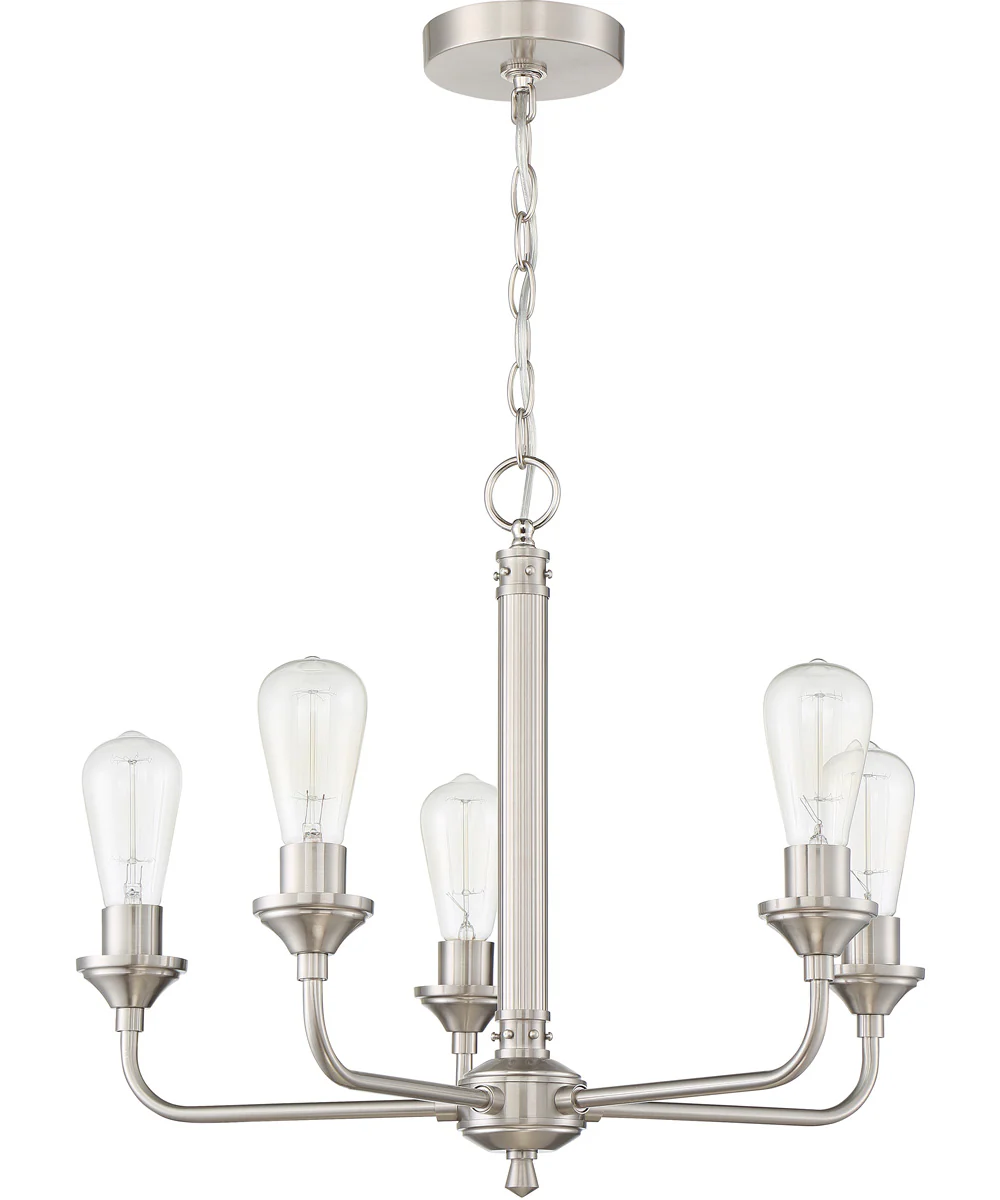 Bridgestone 5-Light Chandelier Brushed Polished Nickel