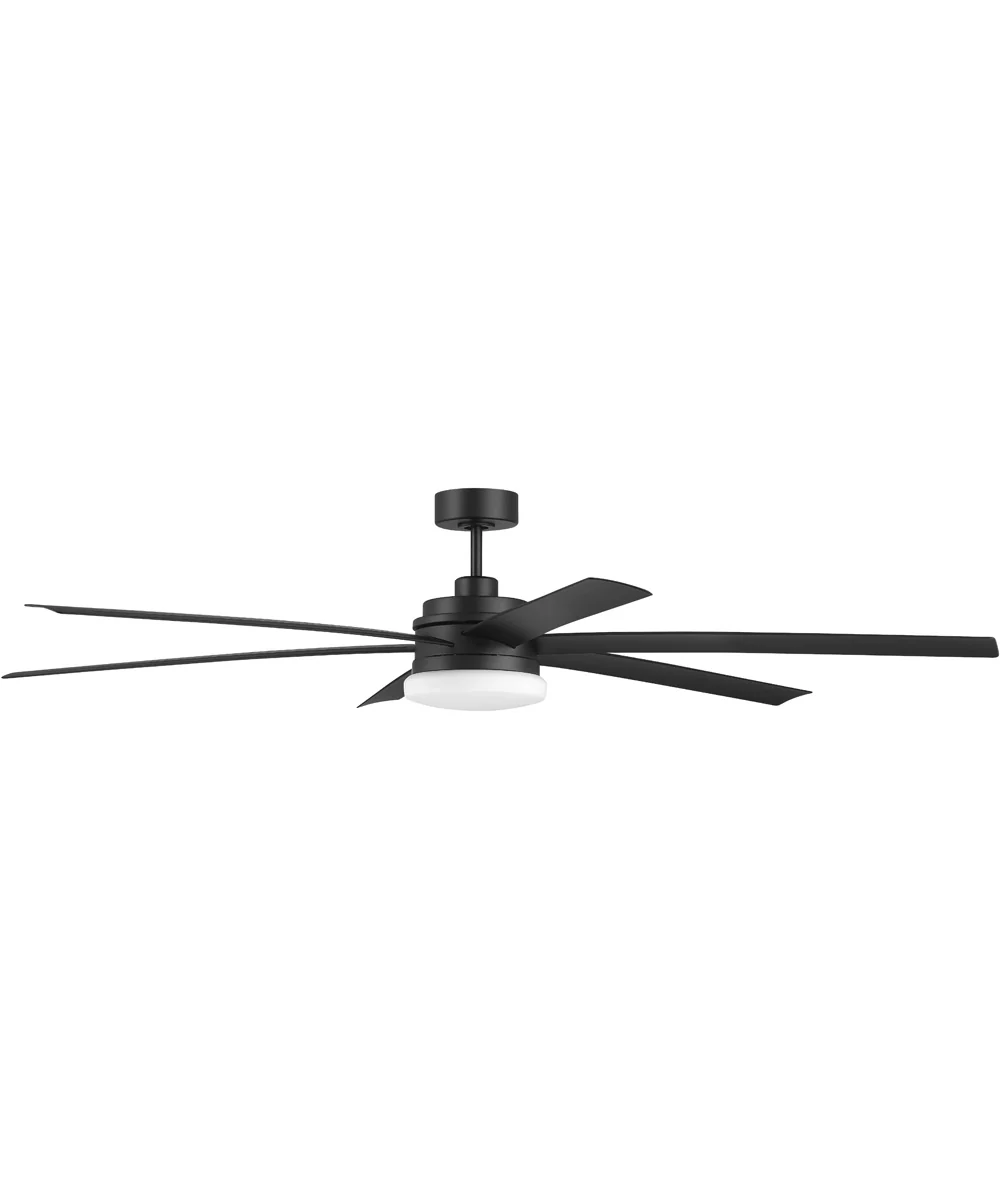 72" Chilz 1-Light Ceiling Fan (Blades Included) Flat Black