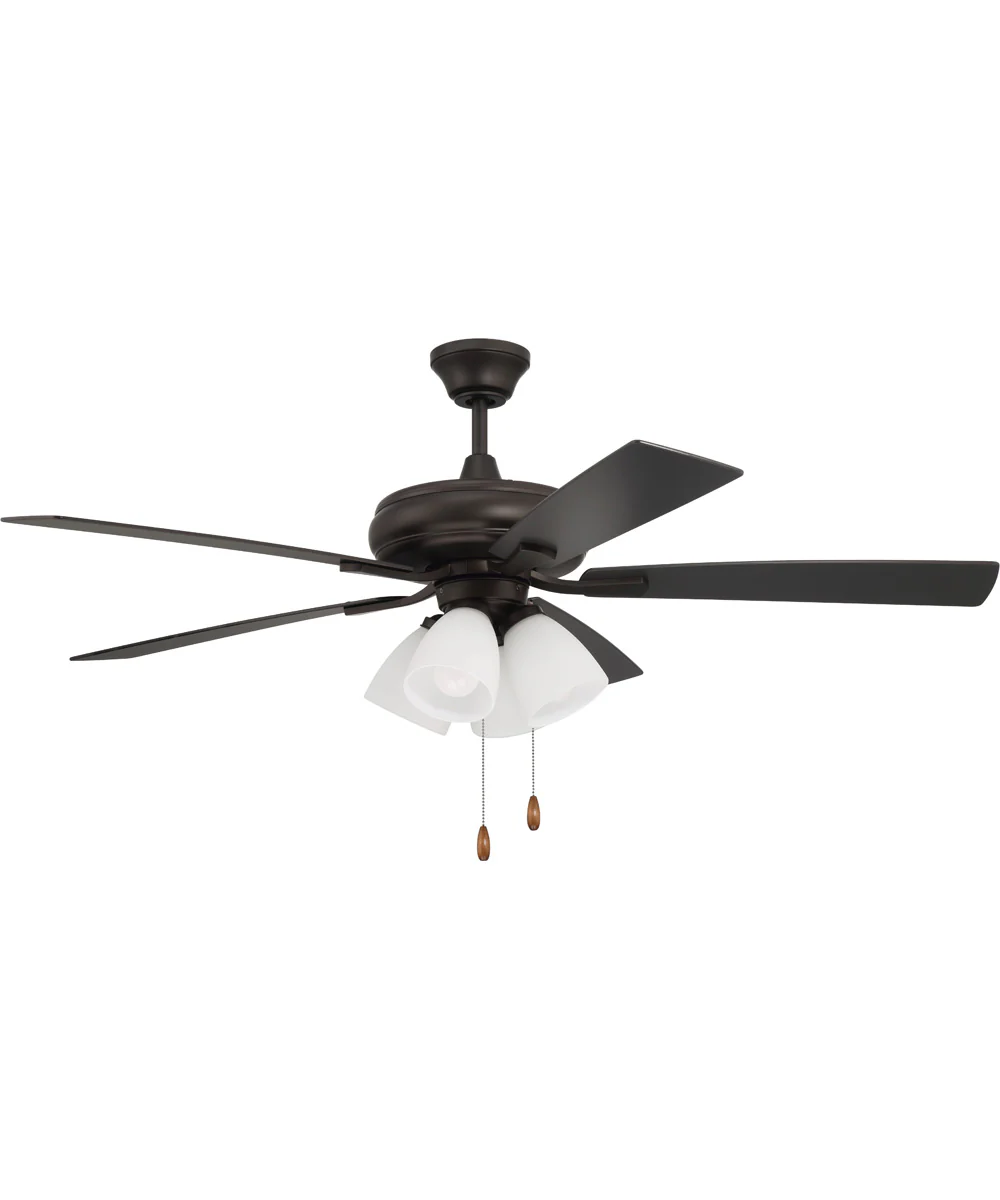 52" Eos Frost 4 Light 4-Light Ceiling Fan (Blades Included) Espresso