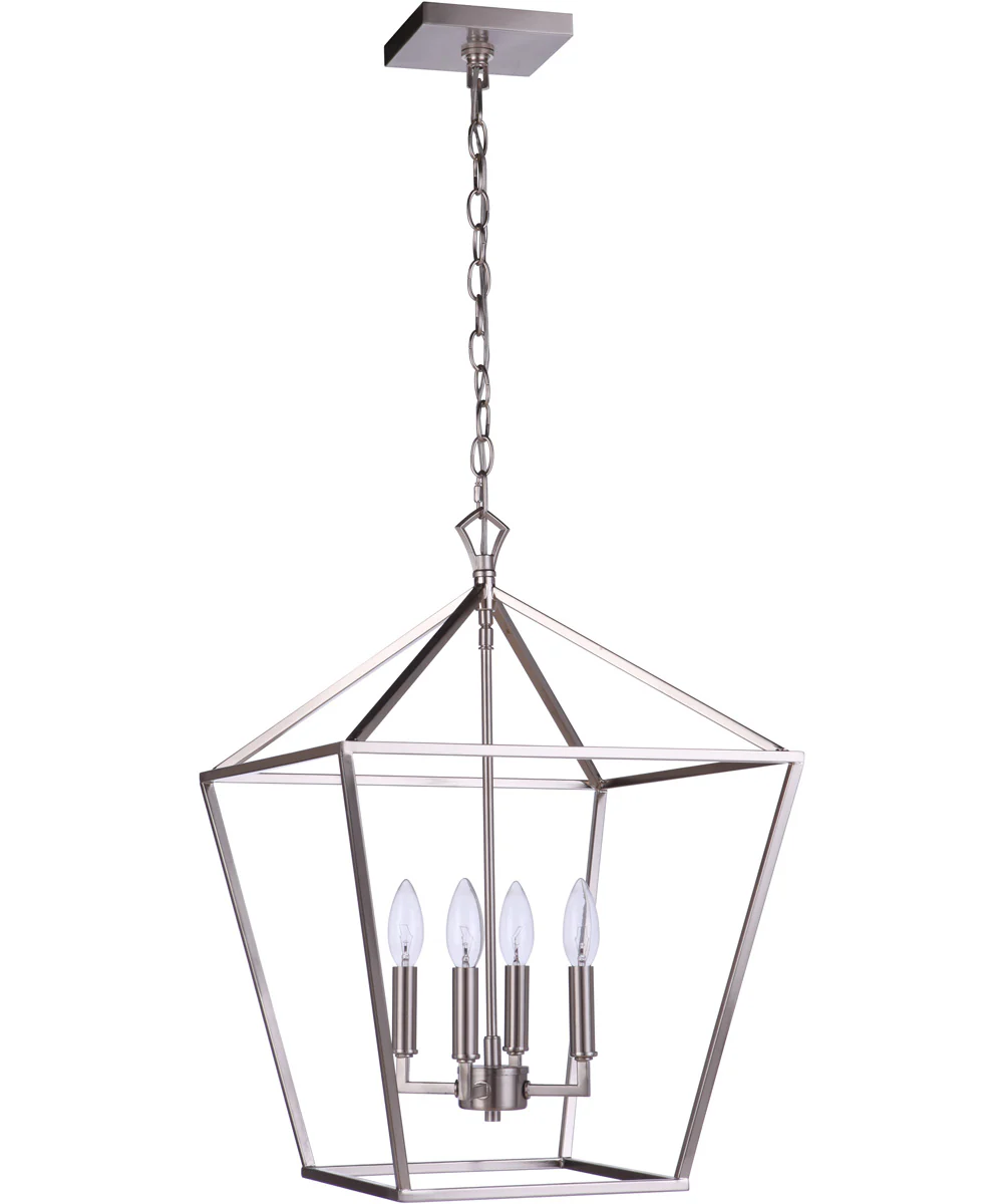 Flynt II 4-Light Foyer Brushed Polished Nickel