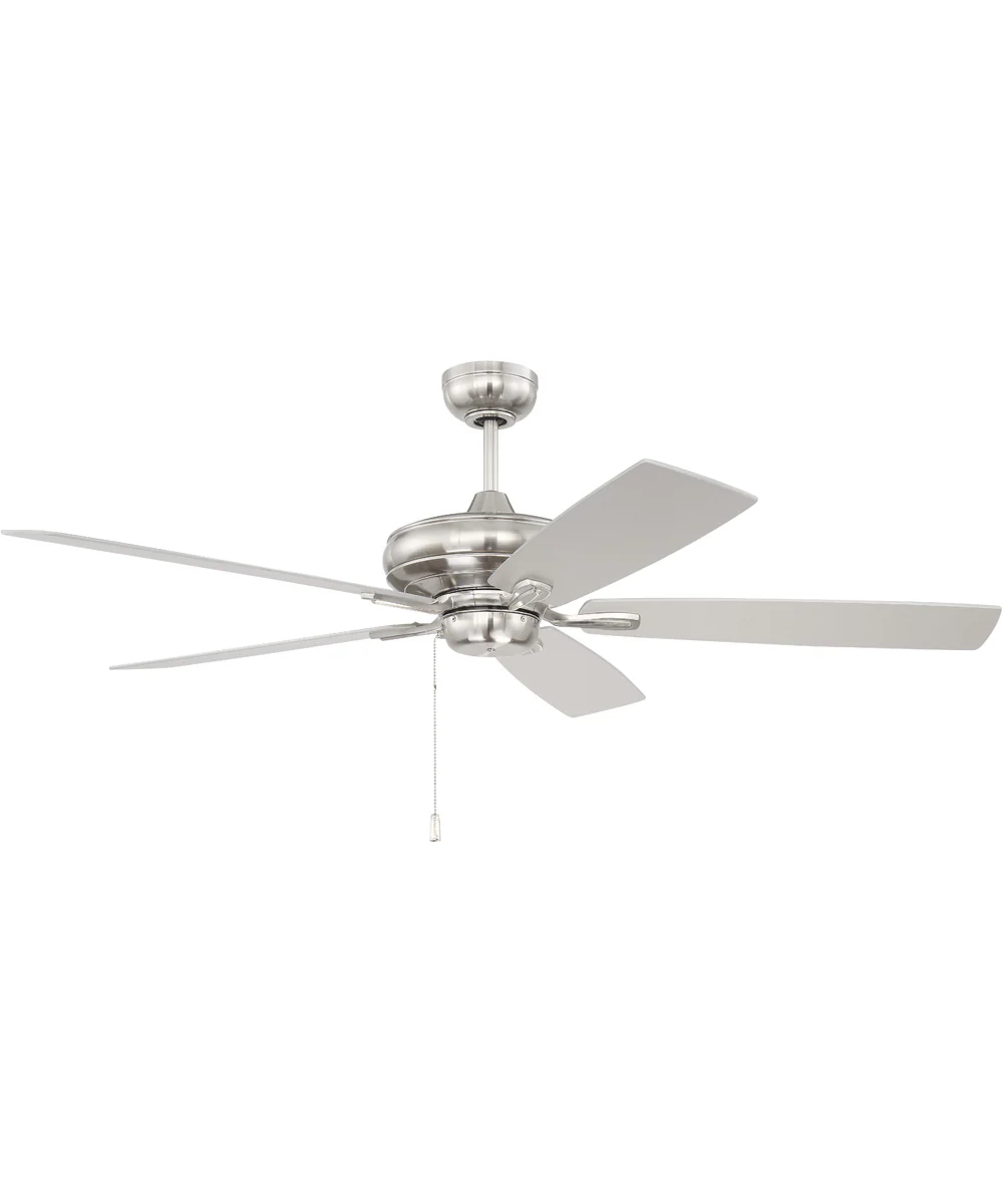52" Fortitude Ceiling Fan (Blades Included) Brushed Polished Nickel