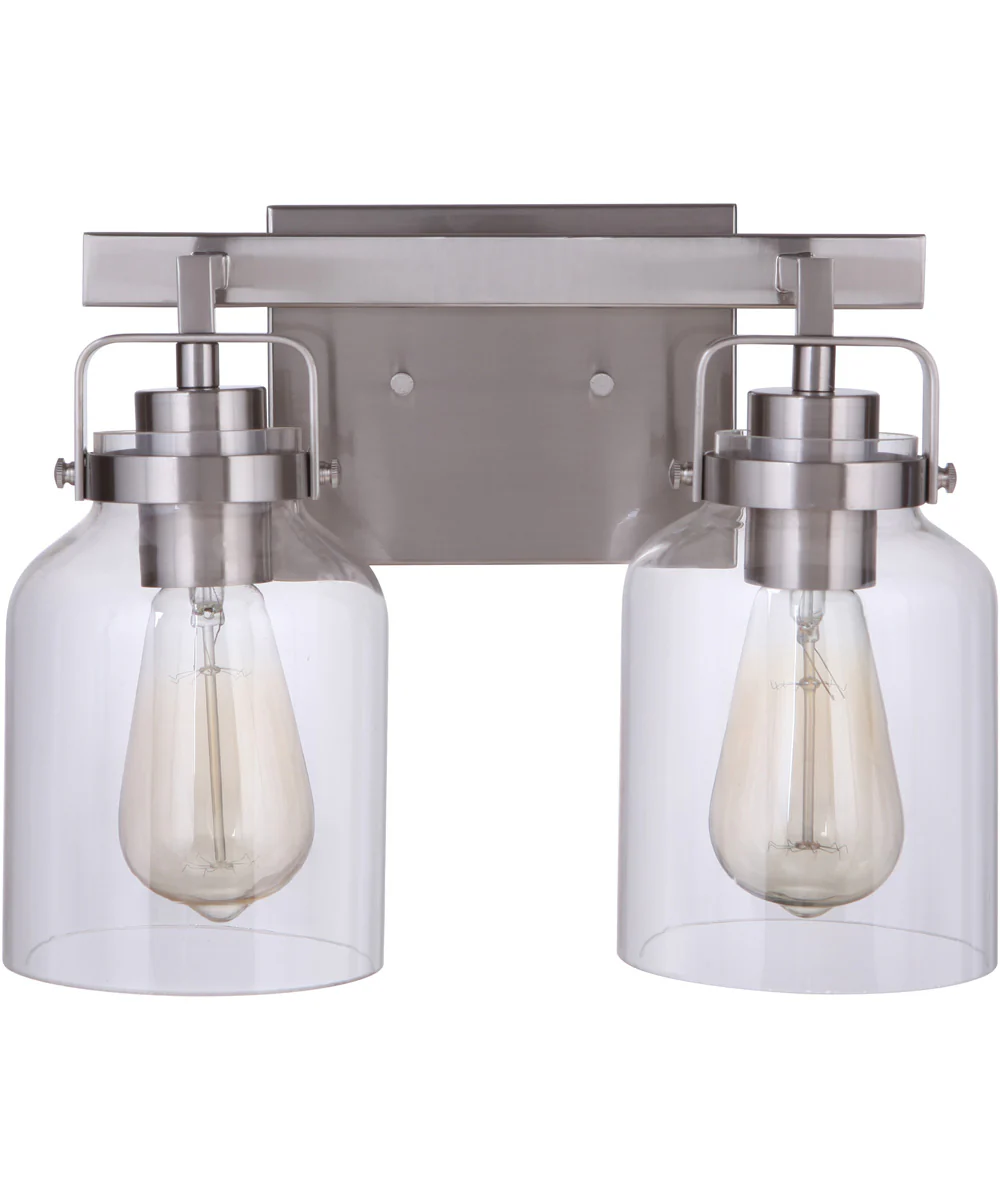 Foxwood 2-Light Vanity Brushed Polished Nickel