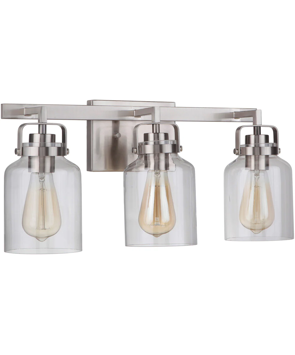 Foxwood 3-Light Bath Vanity Light Brushed Polished Nickel