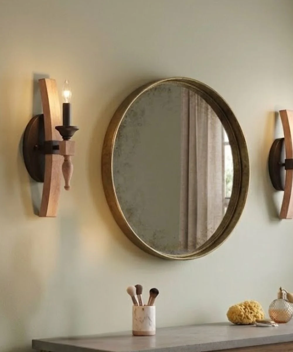 Glenwood 5"W 1-Light Aged Bronze and Distressed Oak Finish Wall Sconce Light Fixture - Image 4