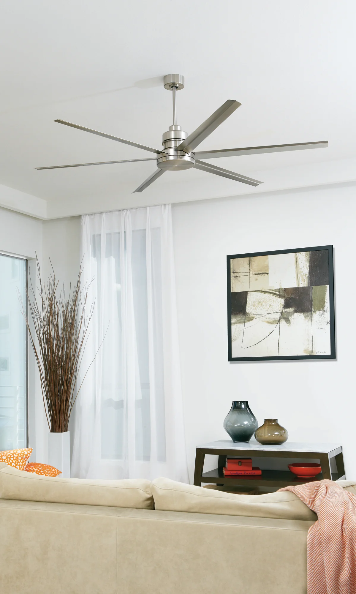 Mondo 72" Ceiling Fan (Blades Included) Brushed Polished Nickel - Image 2