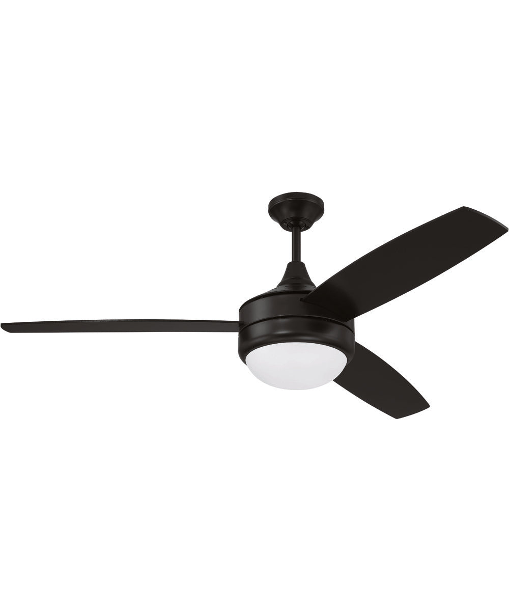 52" Phaze II 2-Light Ceiling Fan (Blades Included) Flat Black