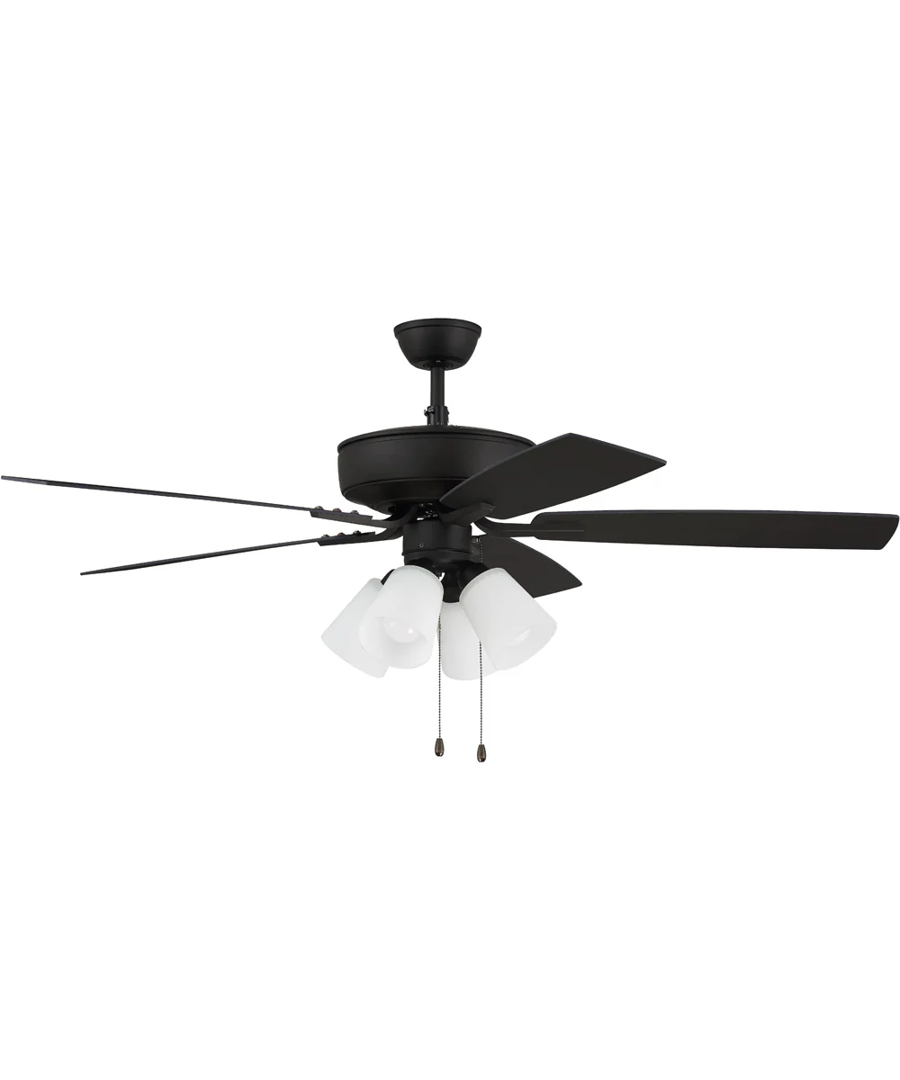 52" Pro Plus 114 White 4 Light Kit 4-Light LED Ceiling Fan (Blades Included) Espresso