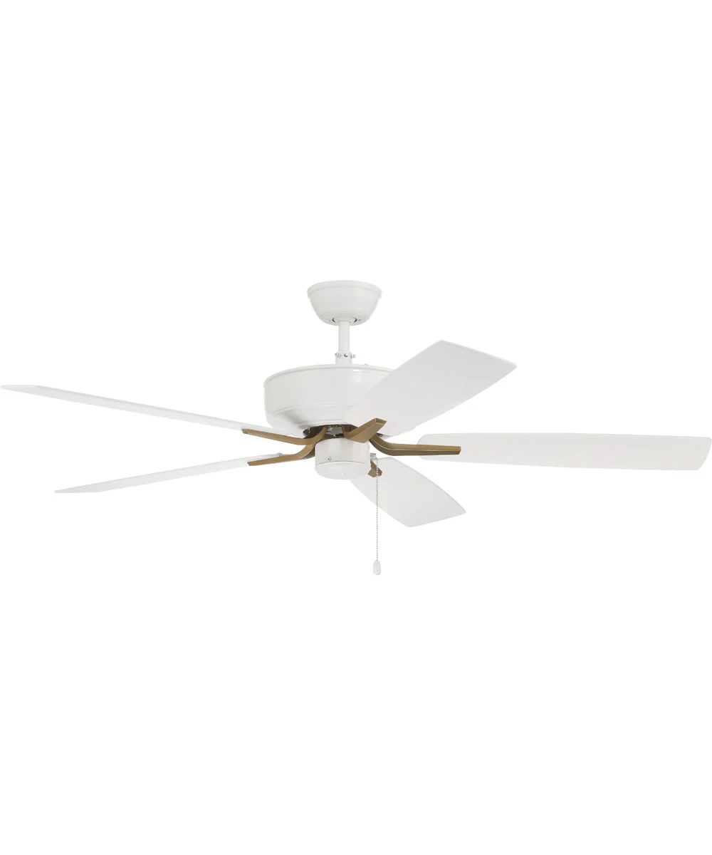Pro Plus 52" Fan Ceiling Fan (Blades Included) White/Satin Brass