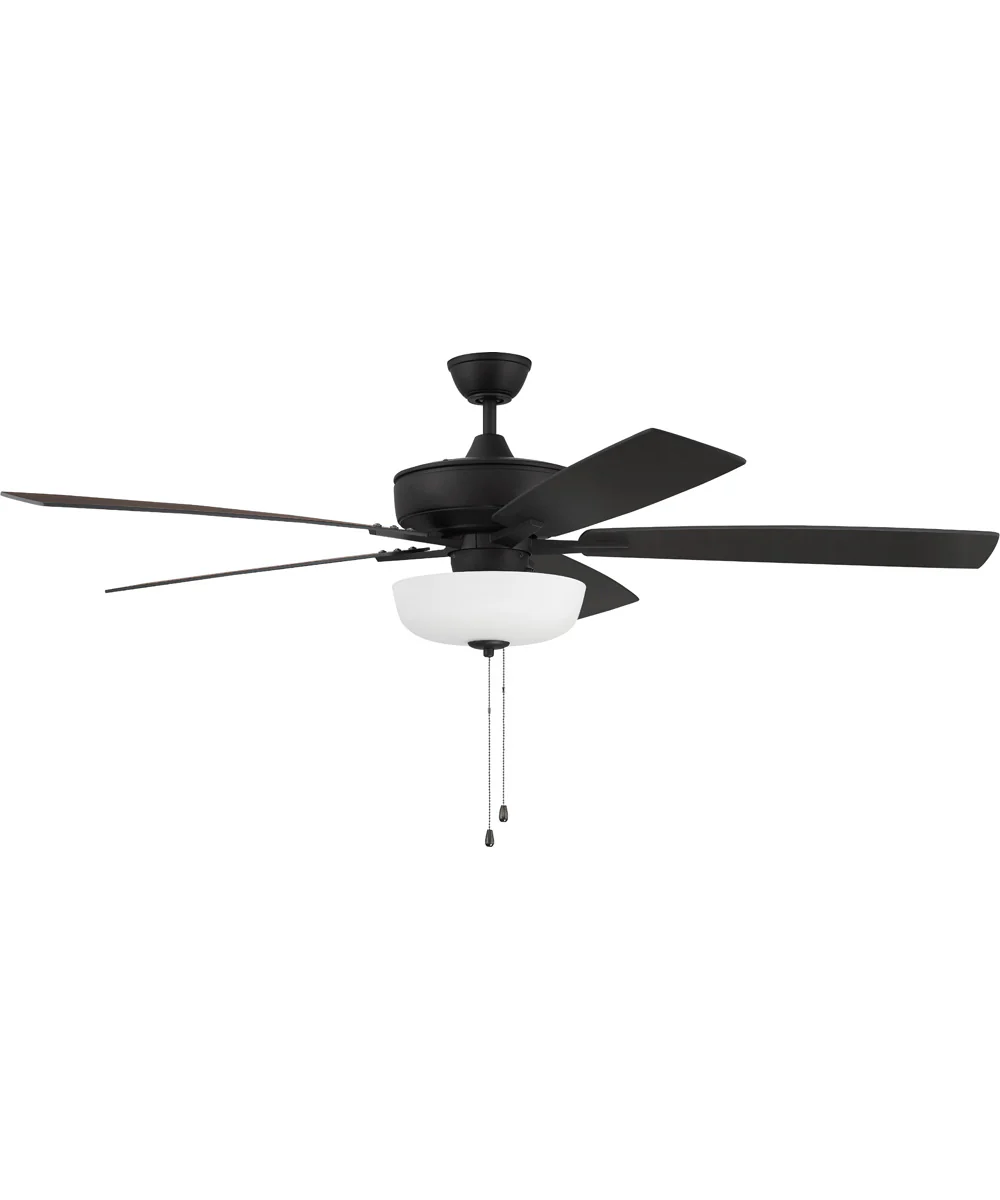 60" Super Pro 111 White Bowl Light Kit 3-Light LED Ceiling Fan (Blades Included) Espresso