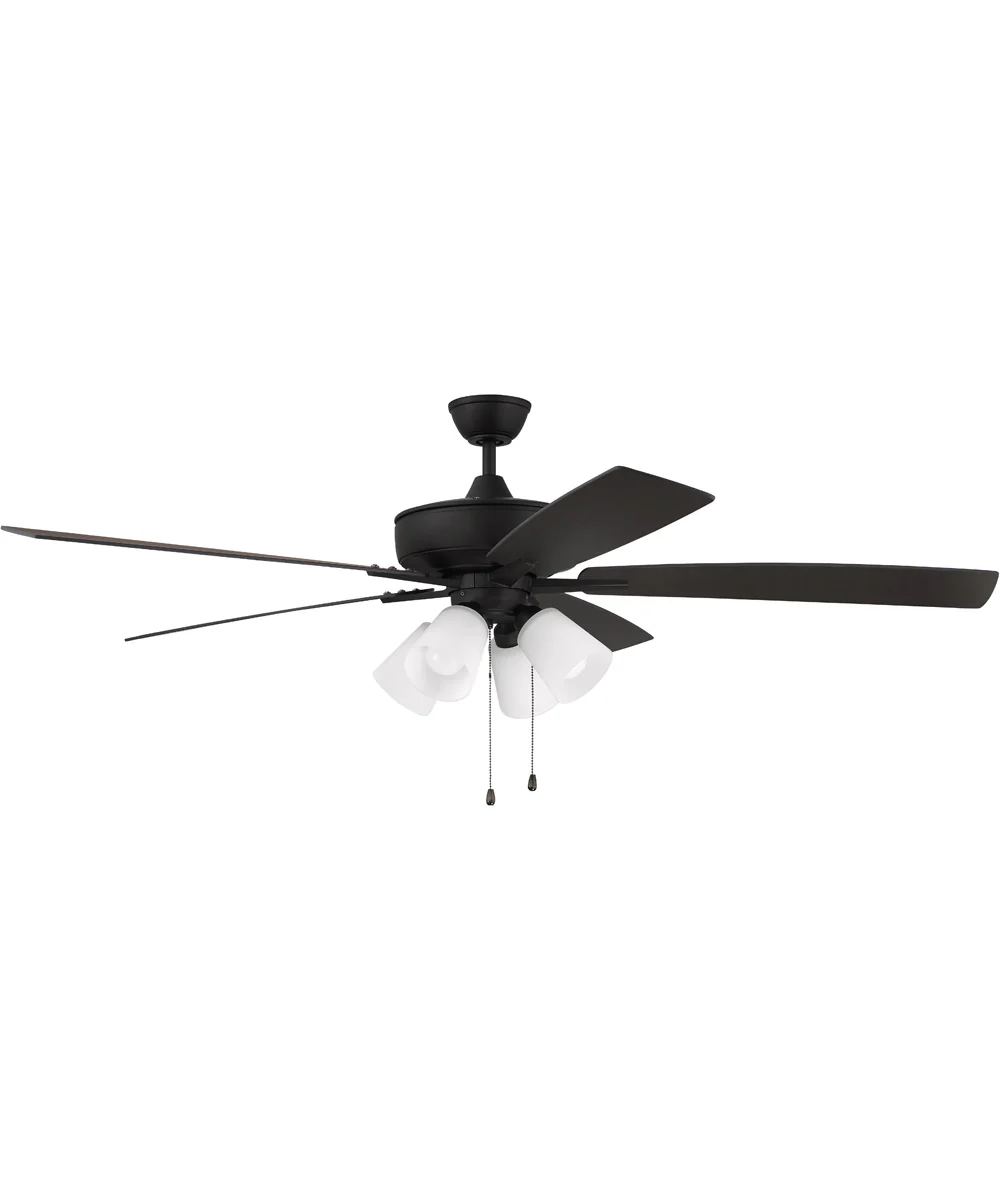 60" Super Pro 114 White 4 Light Kit 4-Light LED Ceiling Fan (Blades Included) Espresso