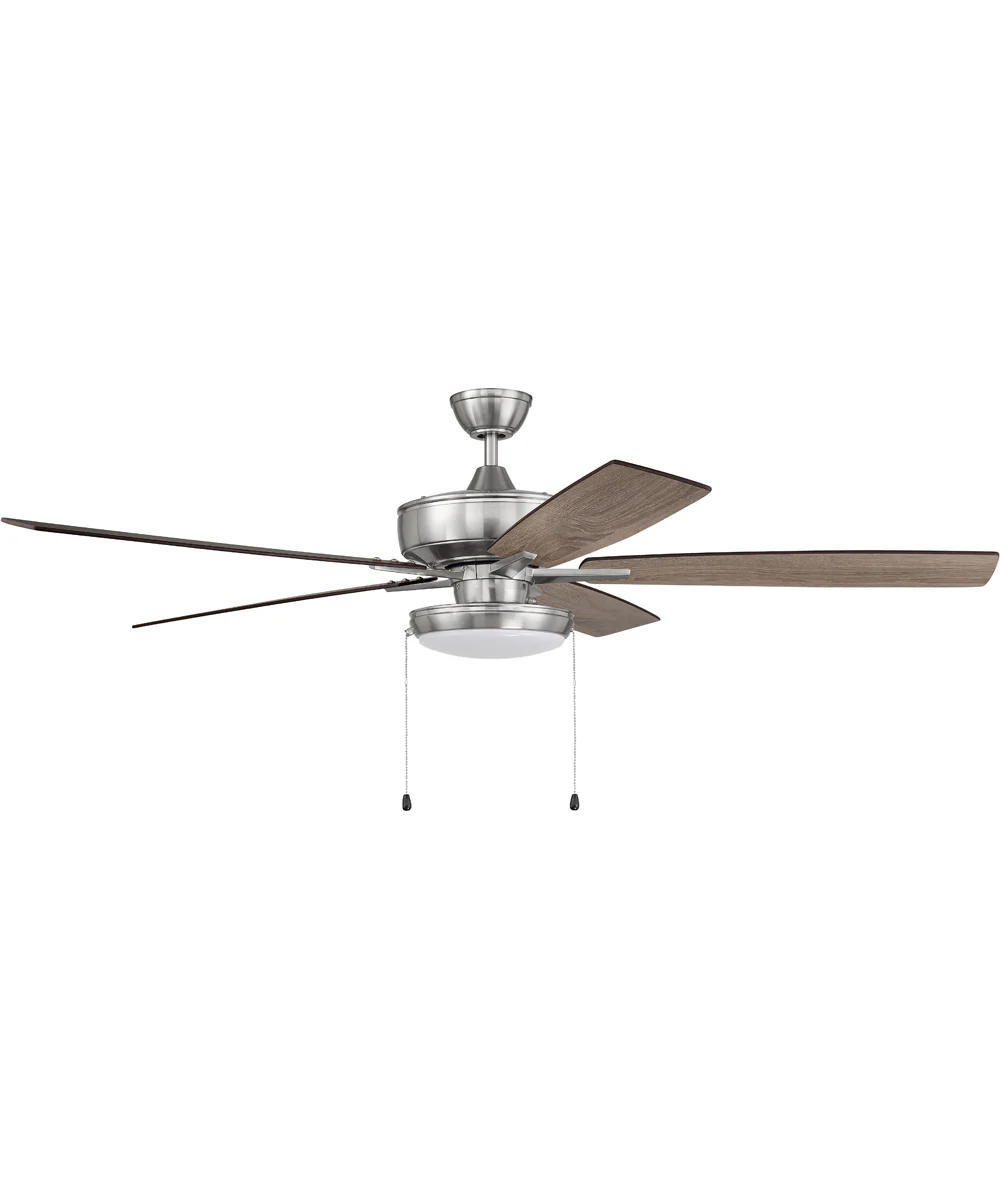 60" Super Pro 119 Pan Light Kit 1-Light Specialty Ceiling Fan (Blades Included) Brushed Polished Nickel