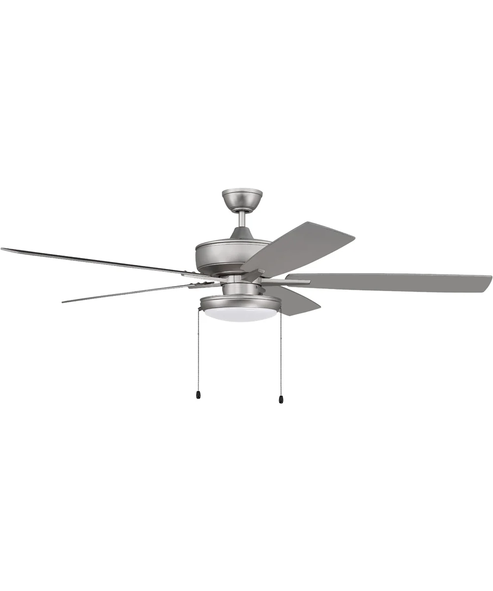 60" Super Pro 119 Pan Light Kit 1-Light Specialty Ceiling Fan (Blades Included) Brushed Satin Nickel