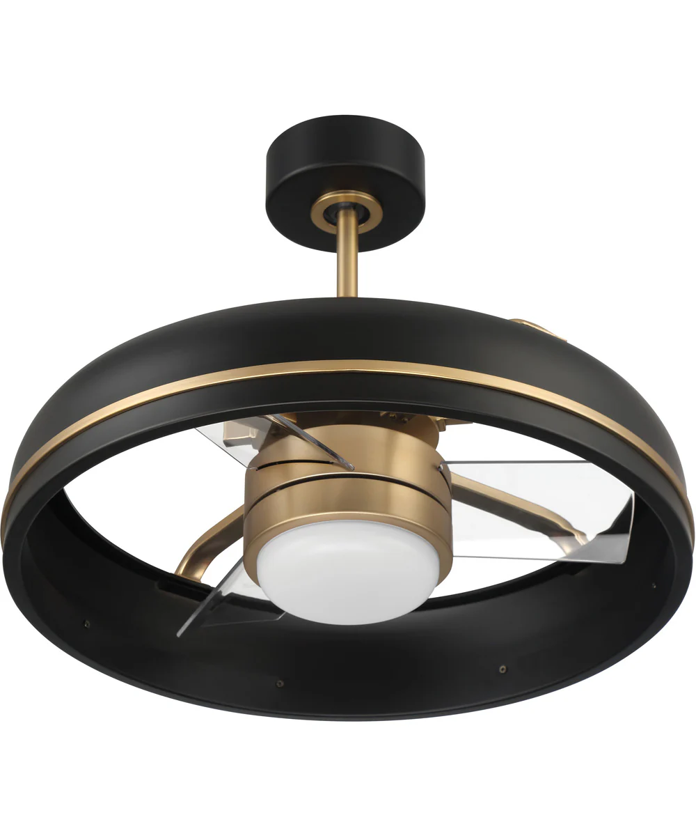 Taylor 24" 1-Light Ceiling Fan (Blades Included) Flat Black/Satin Brass - Image 8