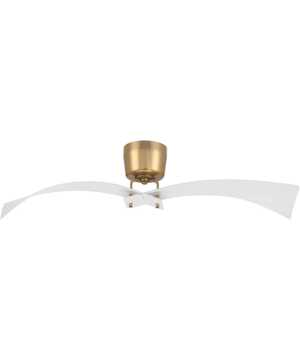 52" Tern Ceiling Fan (Blades Included) White/Satin Brass