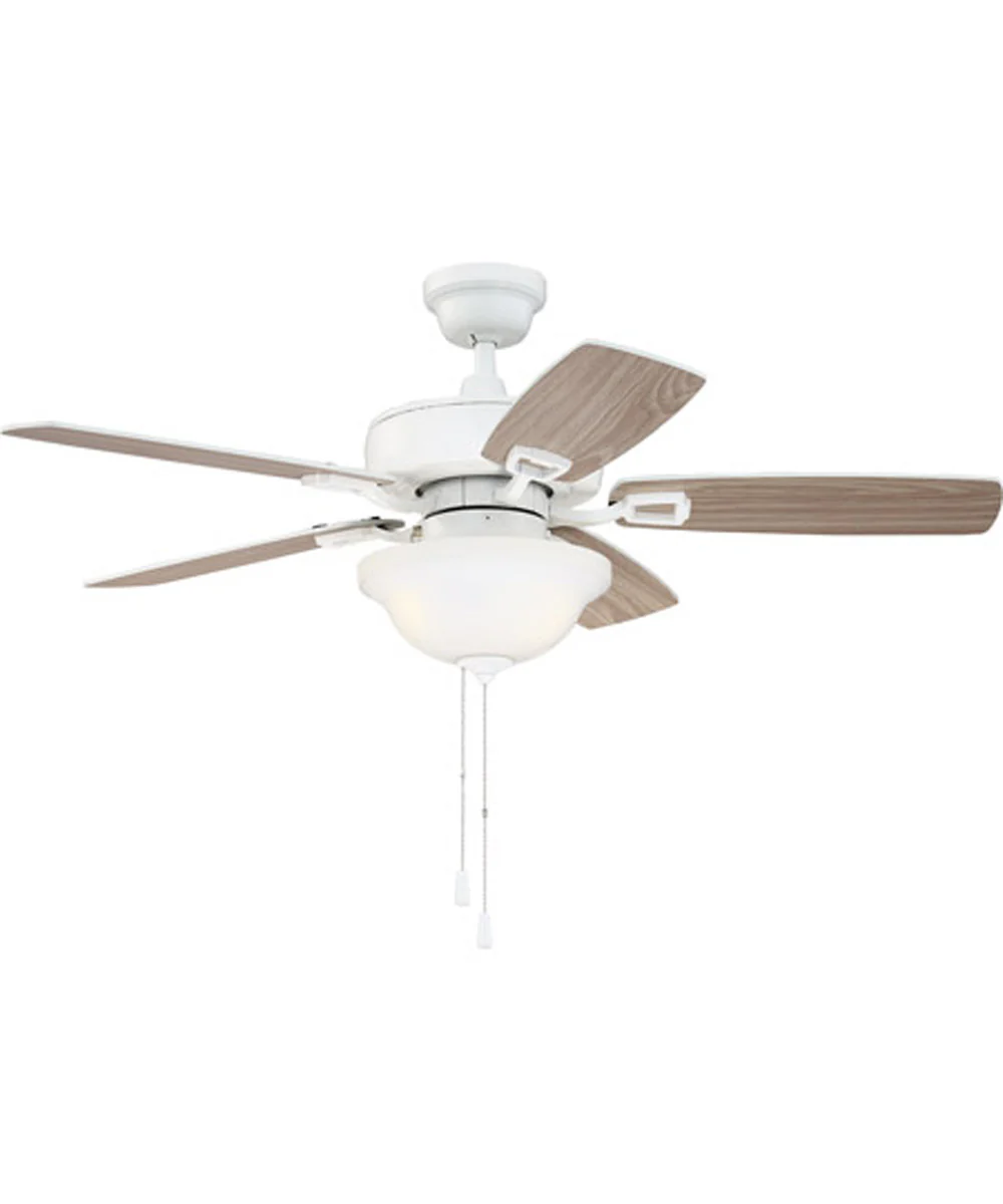 42" Twist N Click 3-Light Ceiling Fan (Blades Included) White