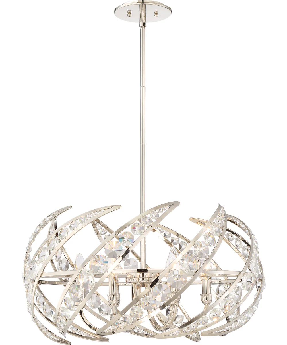Crescent 6-light Pendant Polished Nickel - Image 2